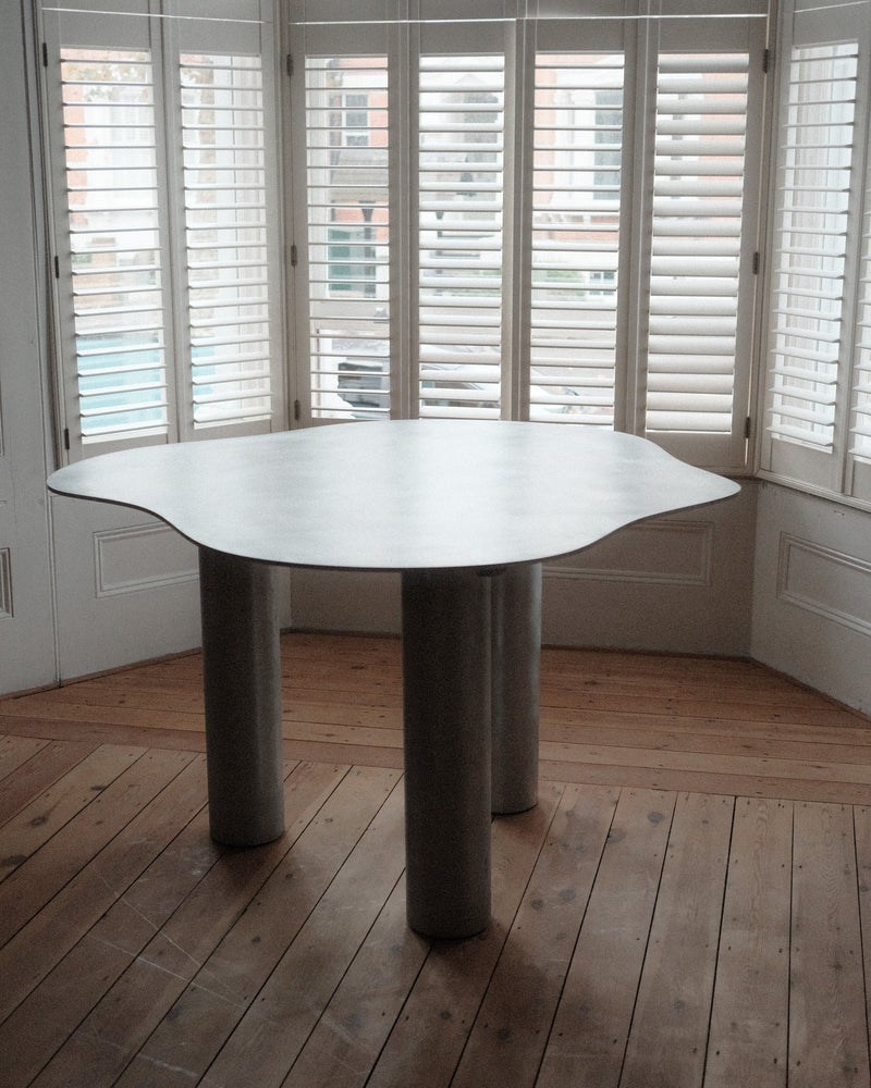 Aluminium Dining Table by Six Dots Design | The Oblist — modern design, silver color