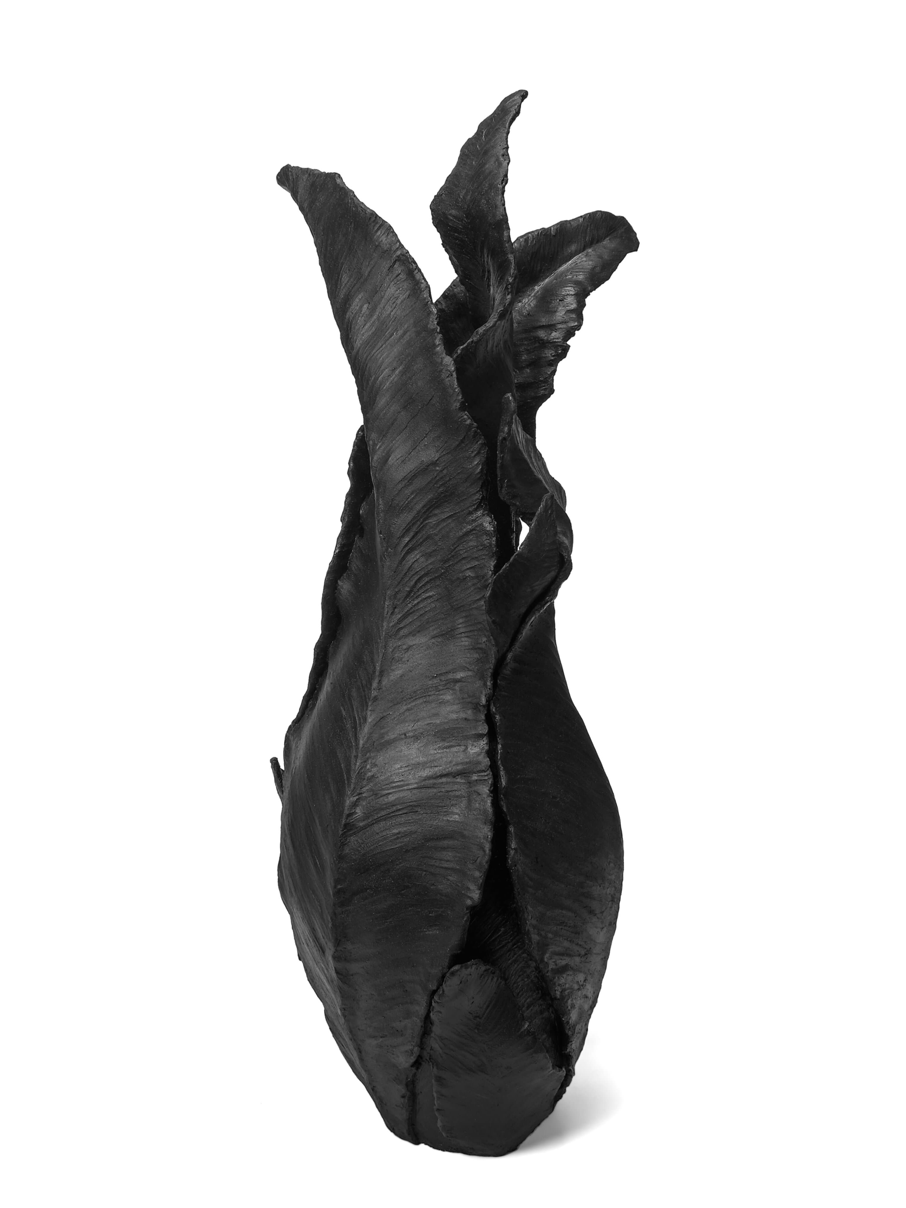 Contemporary Sculpture in Ceramic - MidNight Garden Collection - No 121 — side angle