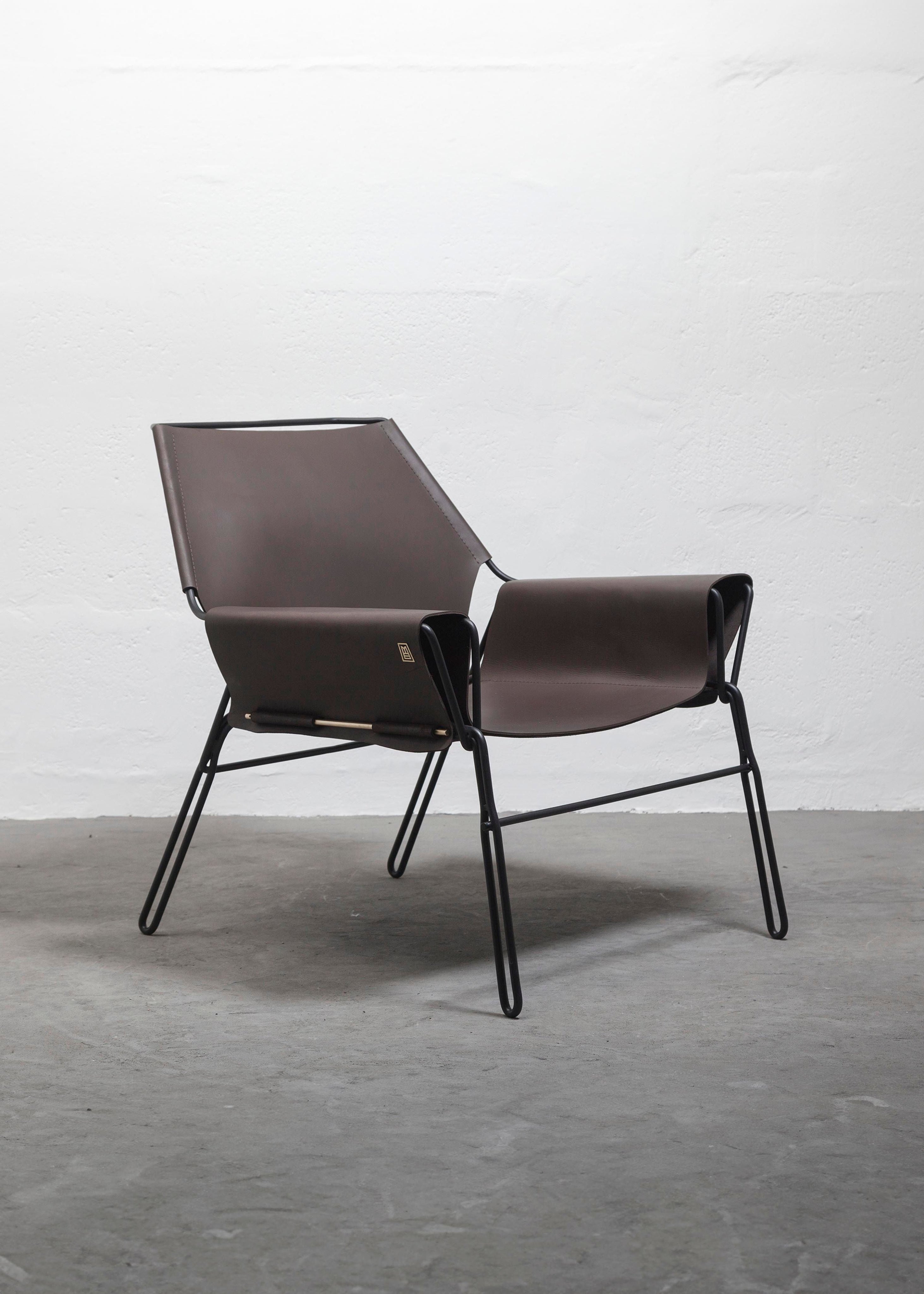 PERFIDIA_02 Olivo Thick Leather Sling Lounge Chair — view 9