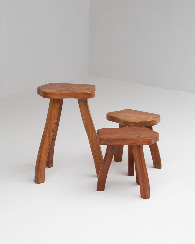 Organic Teak Stool Set by Malata Antwerp | The Oblist