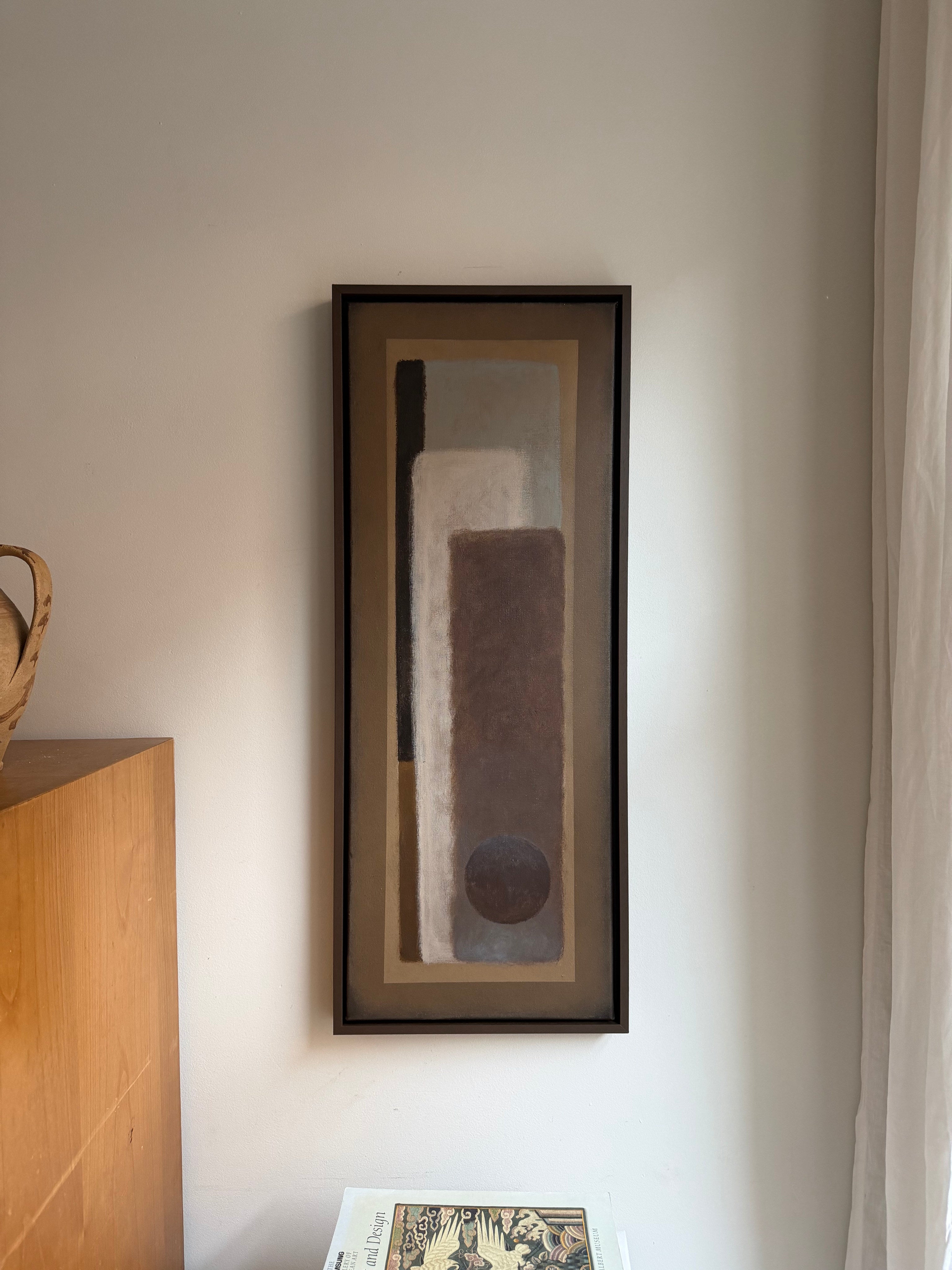 Mauve Sunset - Wood and Linen Painting Contemporary Style — lifestyle setting