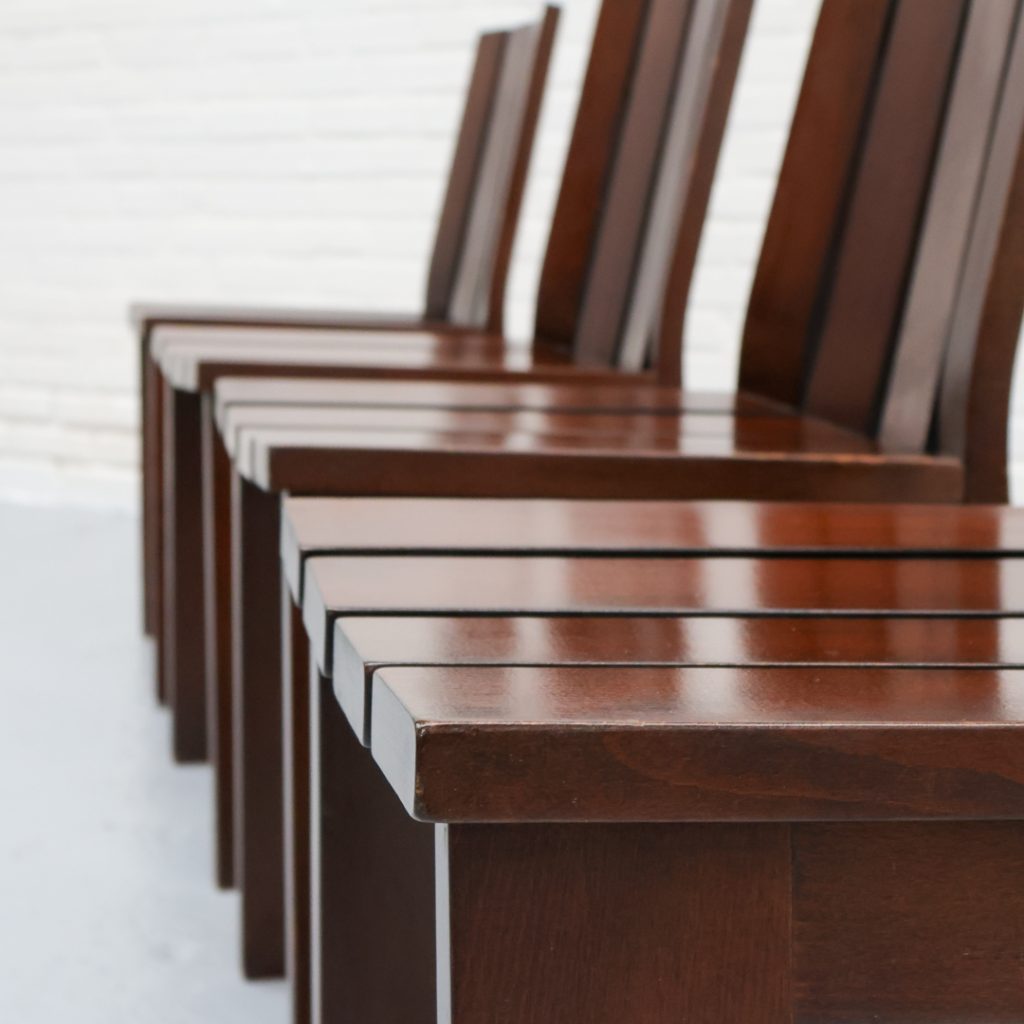 Dutch Wooden Dining Chairs 1970s — lifestyle setting