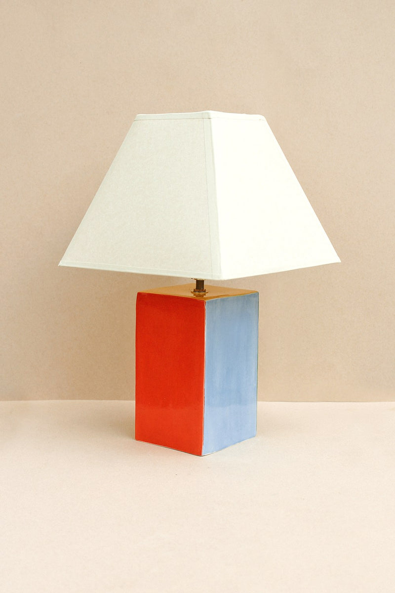 Paloma Lamp (Multi) by Casa Veronica | The Oblist — handcrafted ceramic, red and blue