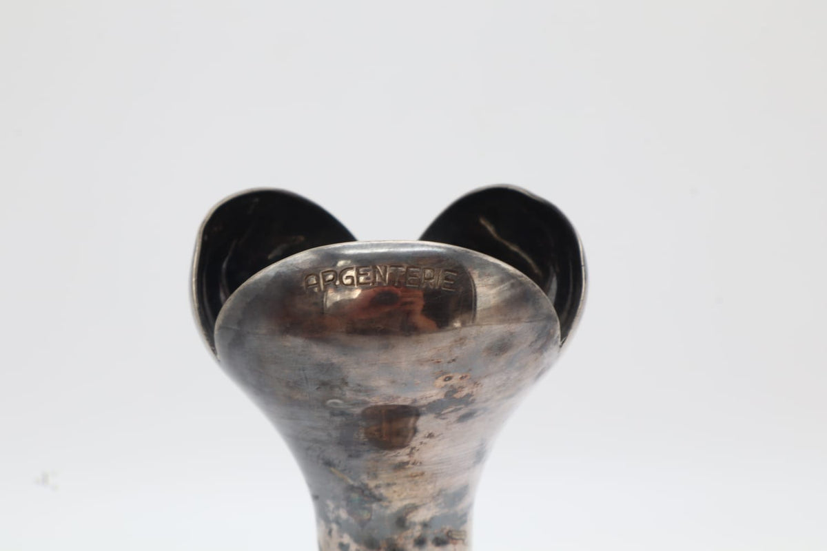 Gio Ponti ‘Soliflore’ Silver-Plated Bud Vase for Calderoni – Italy, 1930s — close-up