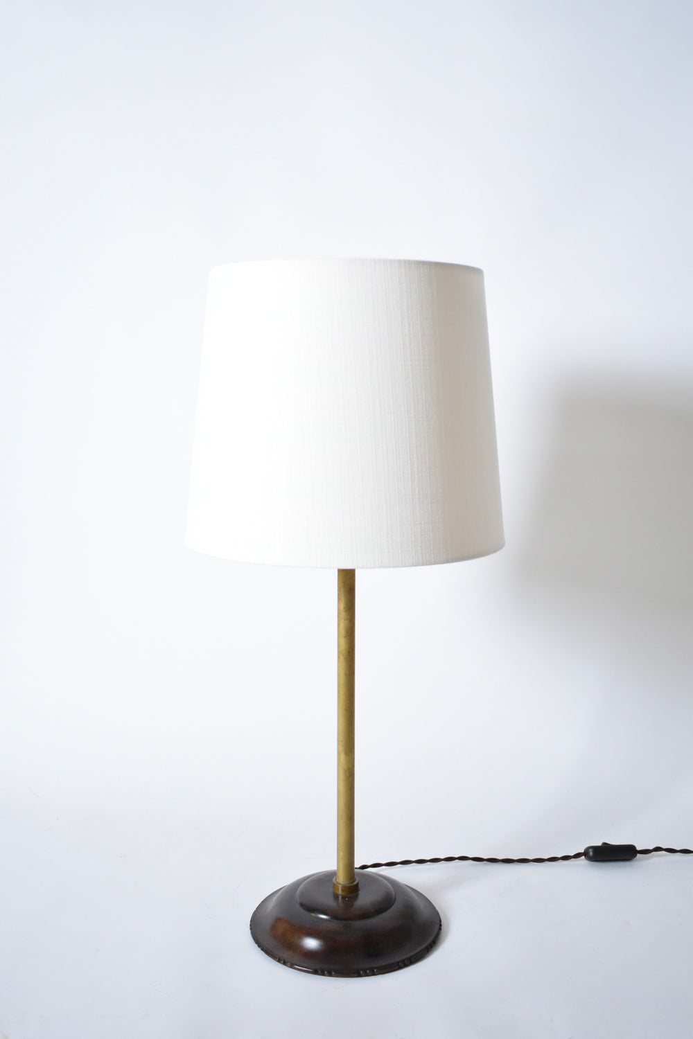Brass and Wood Viennese Secession Lamp — detail view