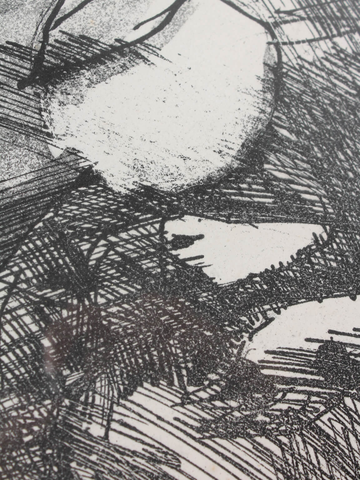 Swedish Rustic Etching On The Paper, 1956