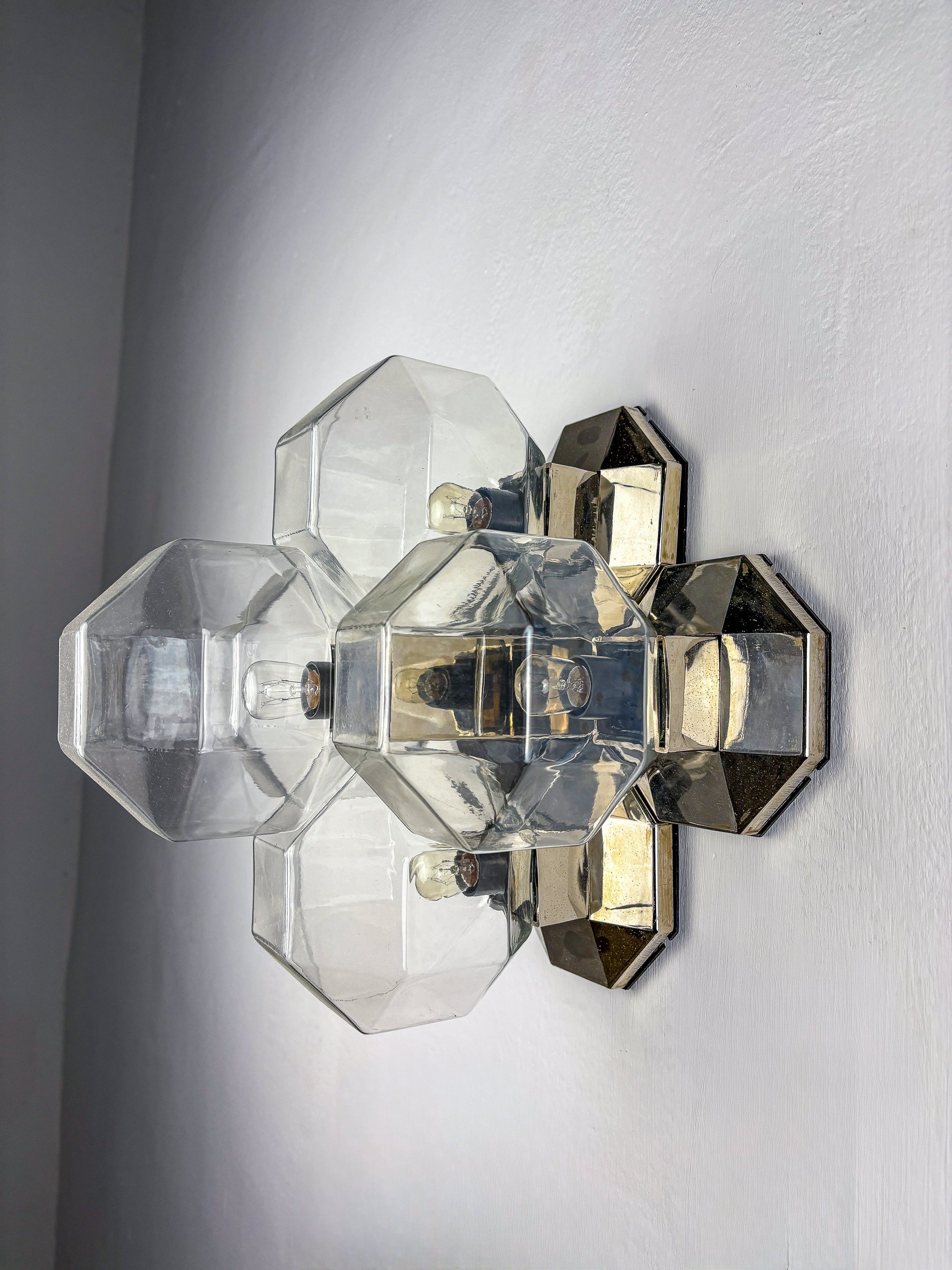 Large Modular Wall or Ceiling Lamp by Motoko Ishii for Staff, 5 Lights, 1970s — side angle