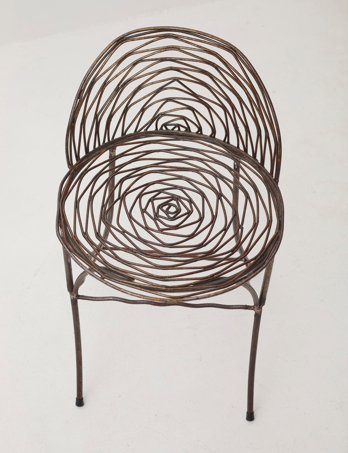 French 20th Century wrought iron chair — detail view