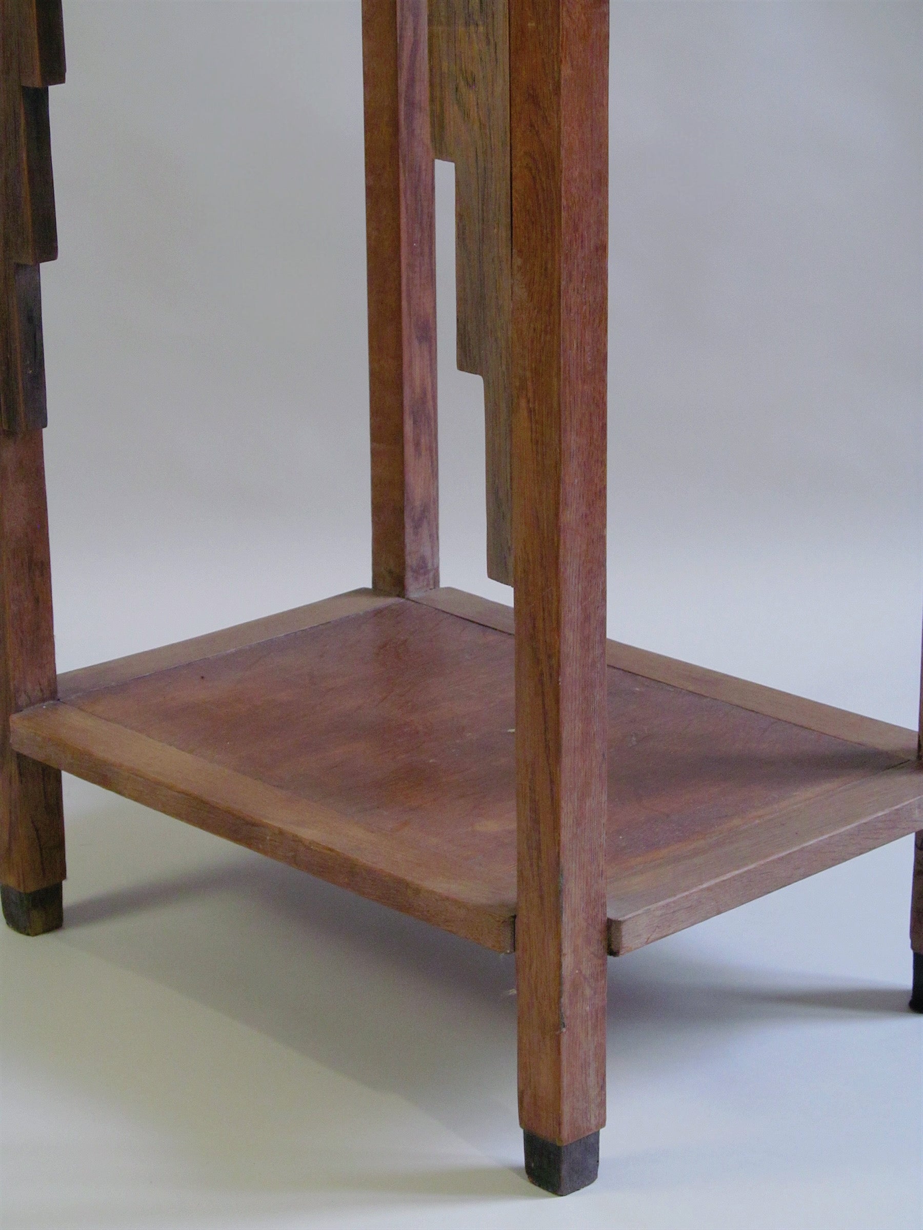 Amsterdam School Side Table c.1920 — back view highlighting wooden structure
