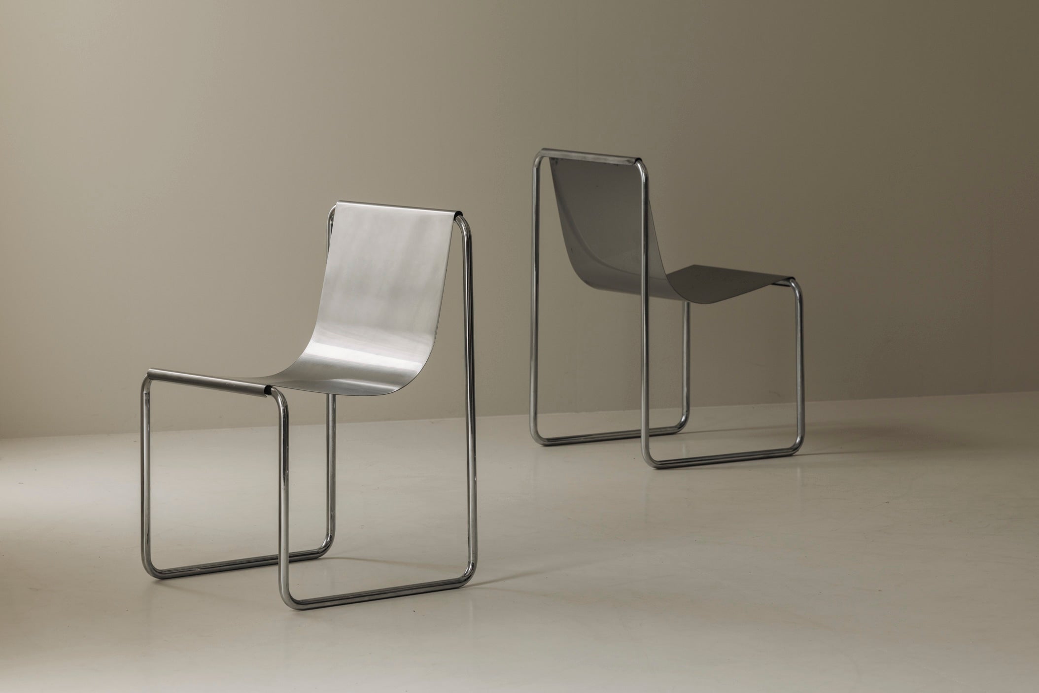 Very rare set of four dining chairs by Patrick Gingembre, France 1960s — lifestyle setting
