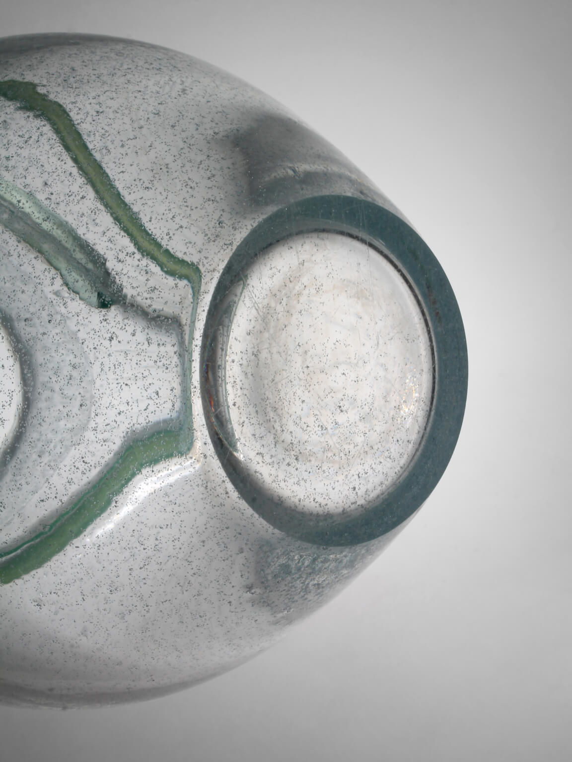 Monica Backström "Athena" Mint-Green Bubbles Art Glass Vase, For Kosta Boda — lifestyle setting