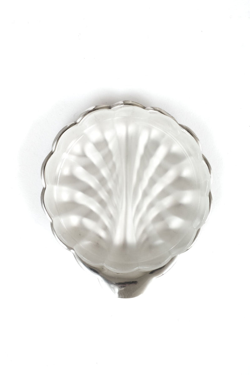 Silver-Plated Shell Shaped Dish by septembre studios | The Oblist — silver metal finish, decorative dish