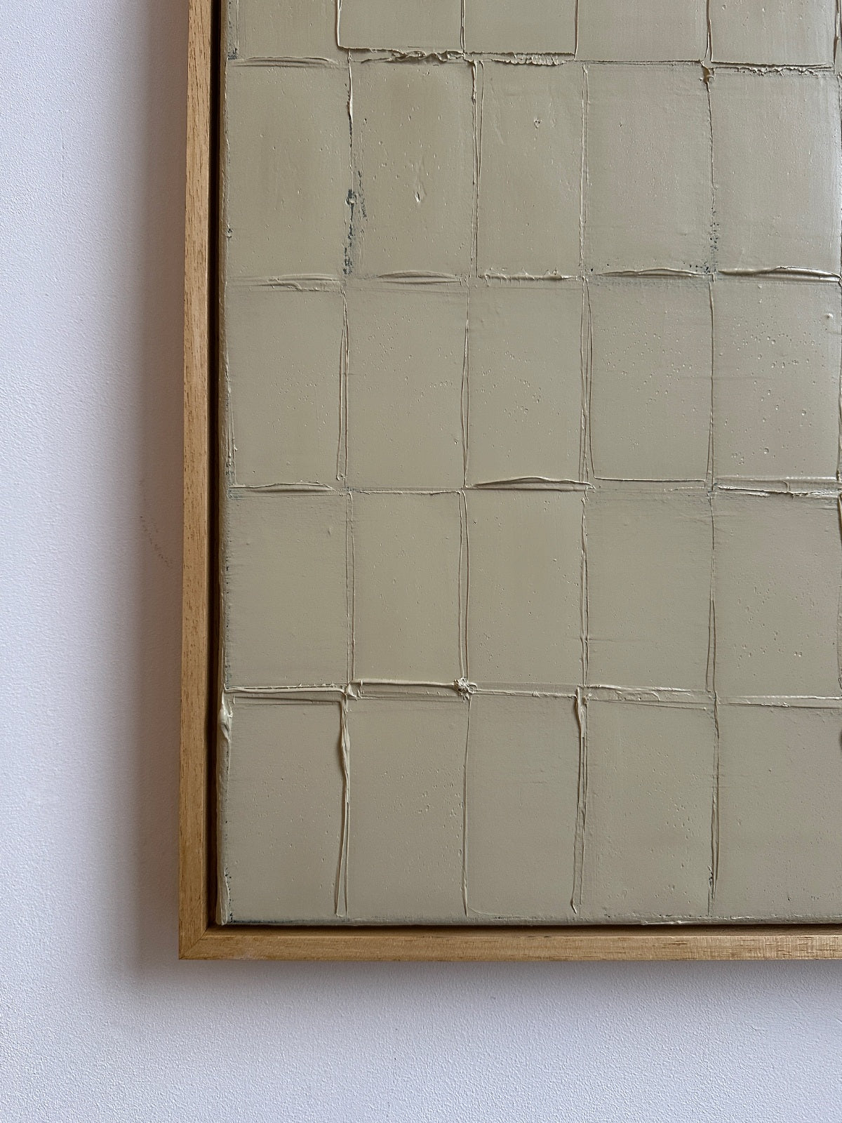 Buff Titanium - Strokes' Painting — side angle showing textured canvas and wooden frame