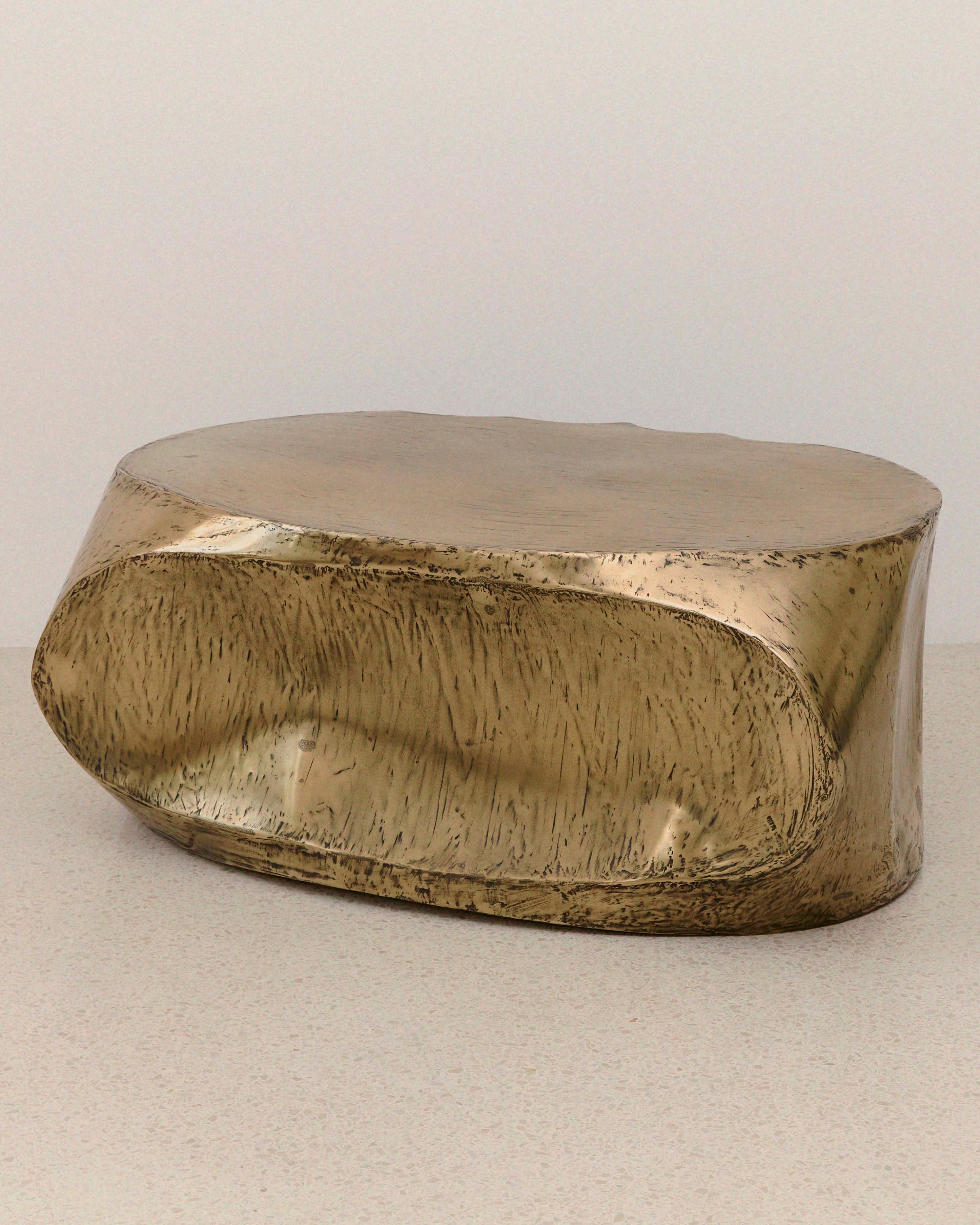 The ROCHER Medium Coffee Table in Brass Resin