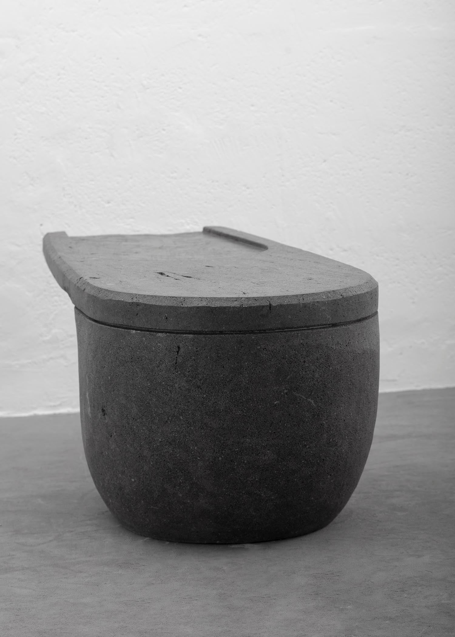 CENTRO Coffee Table Handcarved Volcanic Stone — in context