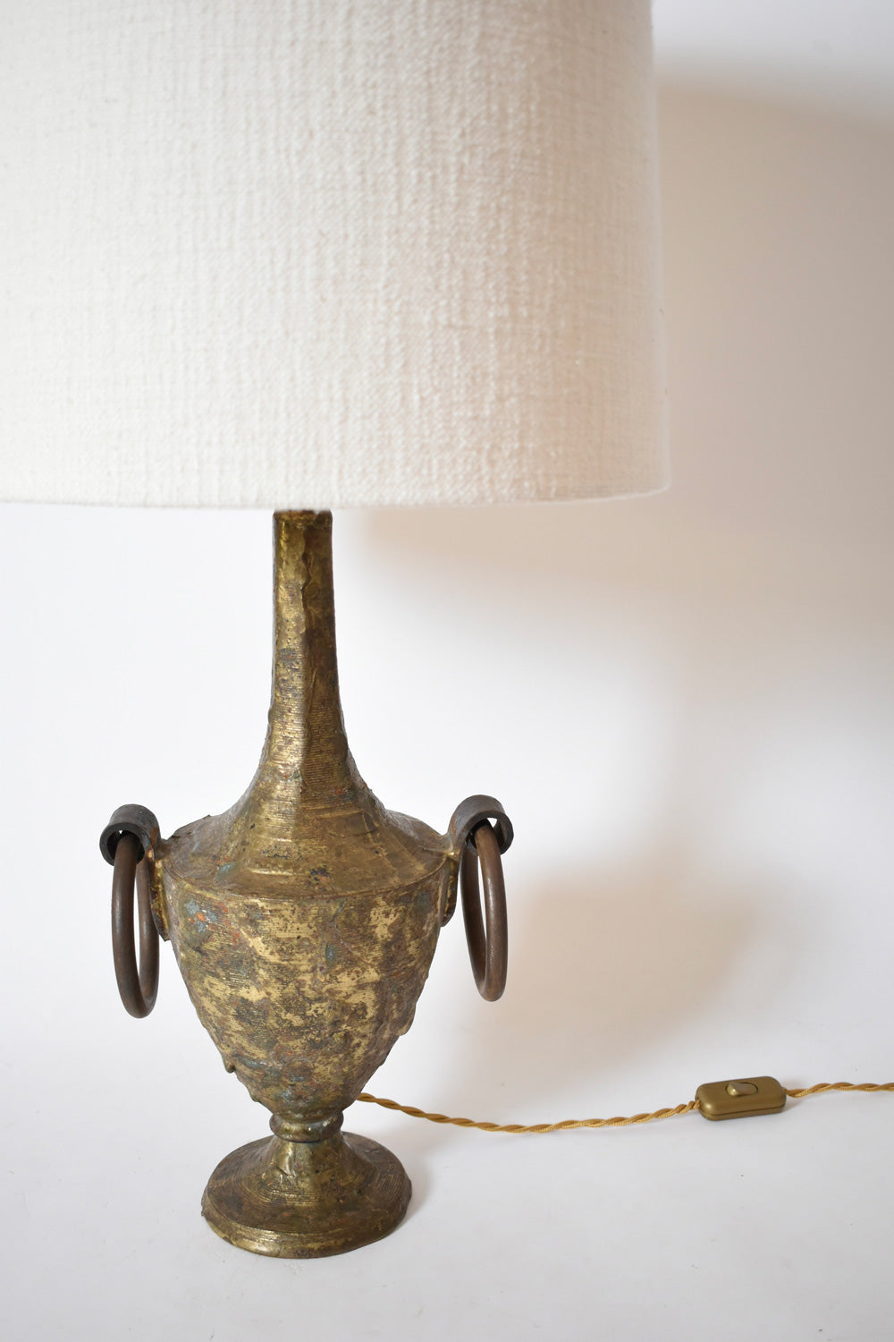 Pedestal Gilded Iron Max Bré Lamp, 1970s — lifestyle setting