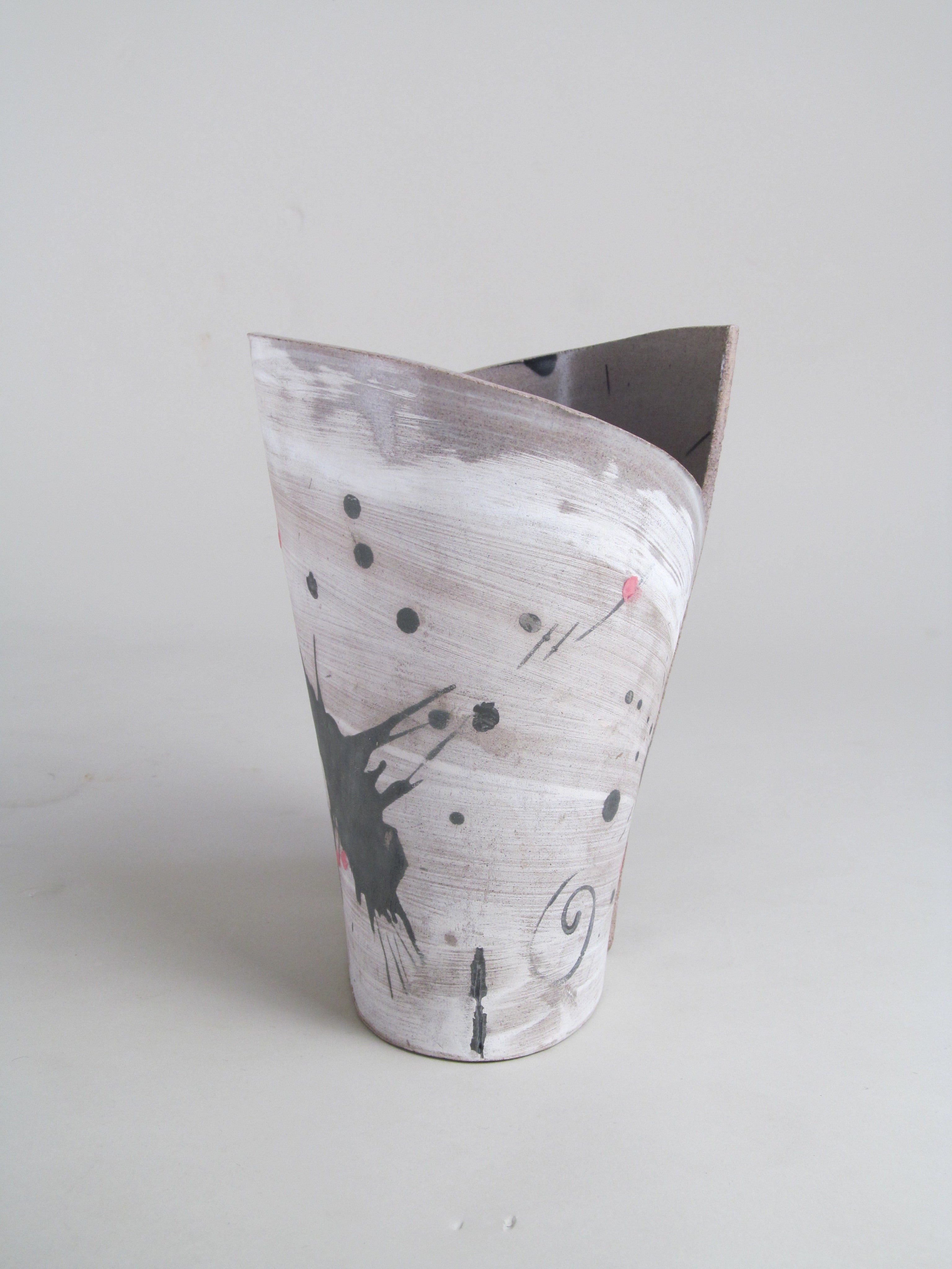 Signed Studio Vessel ‘Jonat’ — angled view highlighting ceramic texture