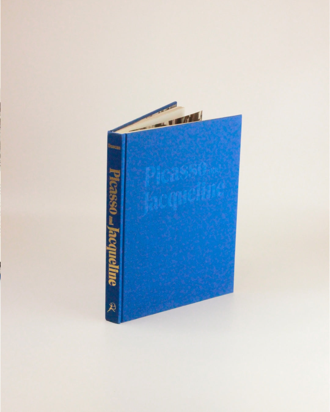 Picasso and Jacqueline — angled view of blue hardcover book