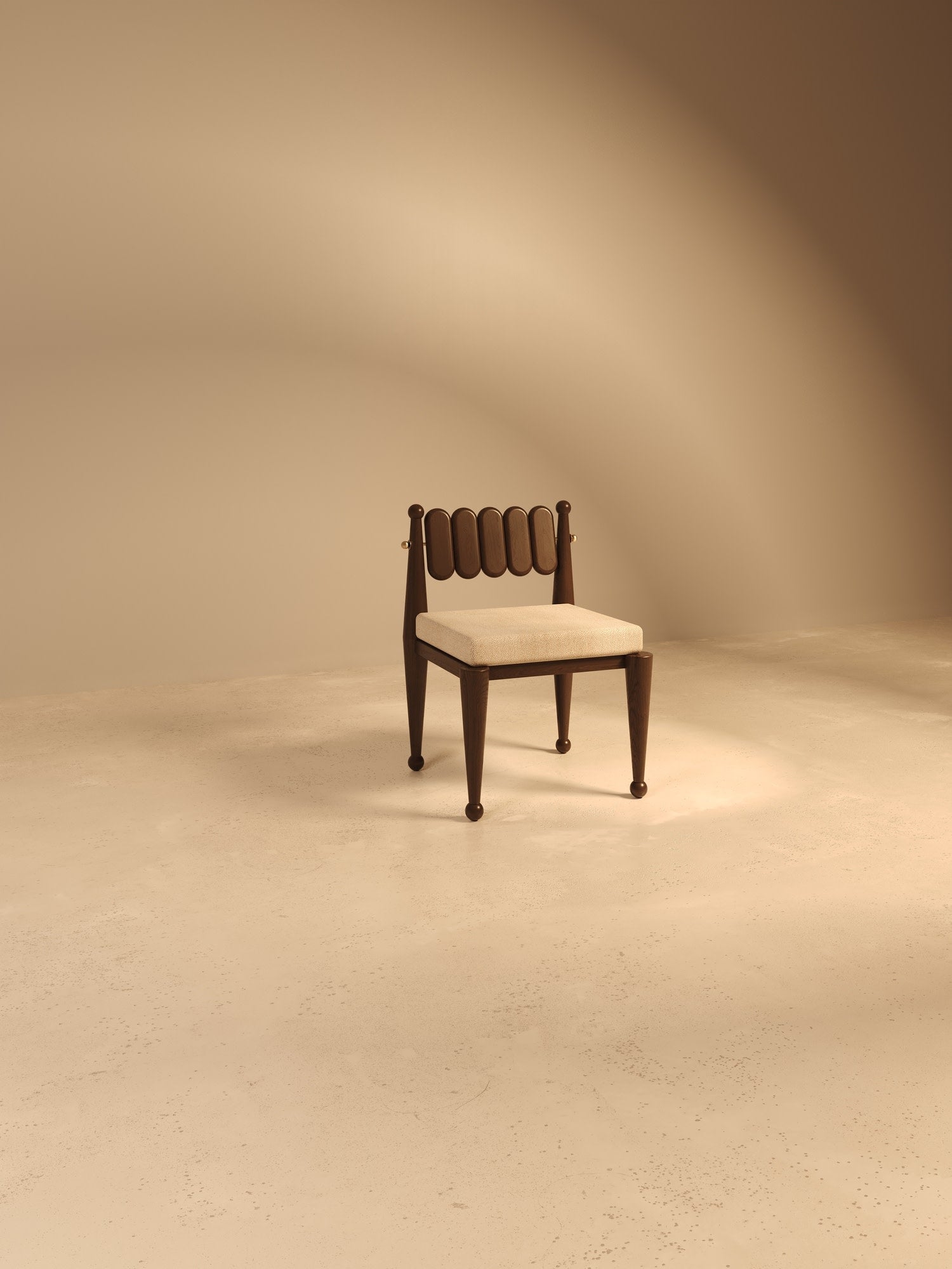 Simorgh III Chair in Walnut and Brass