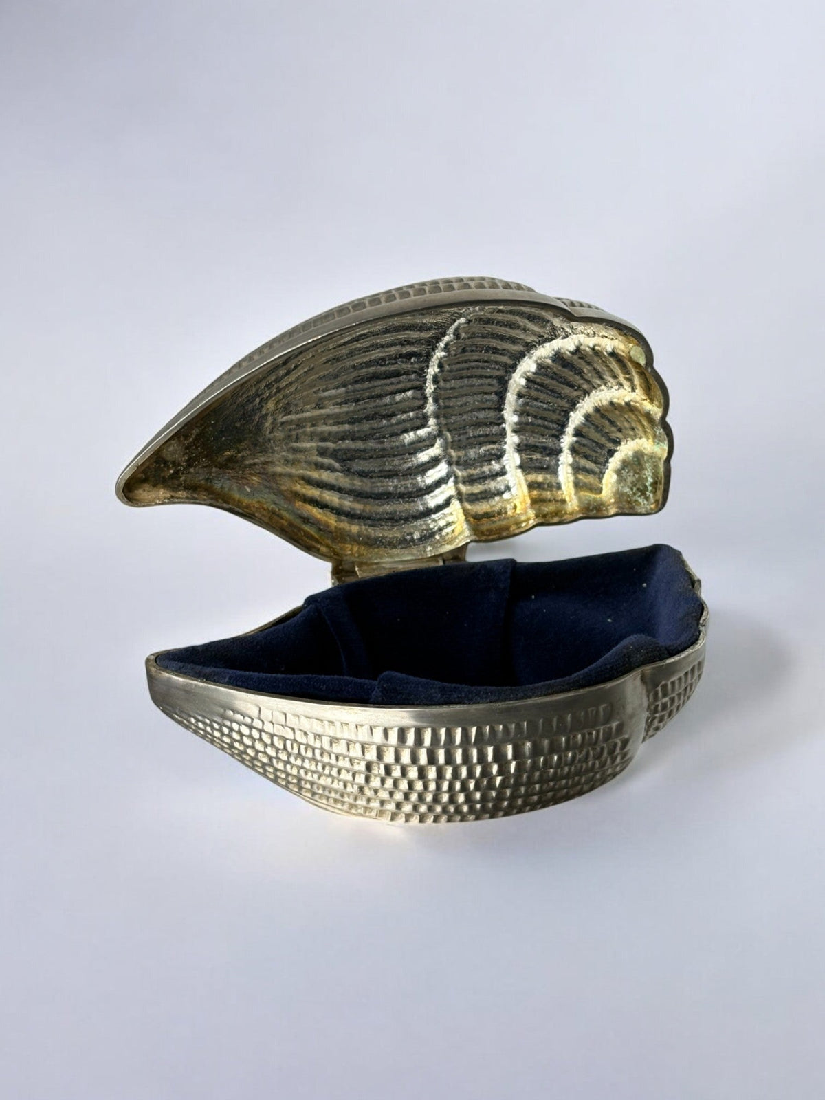 Shell Jewelry Box, Silver Plated, Italy, Circa 1970s