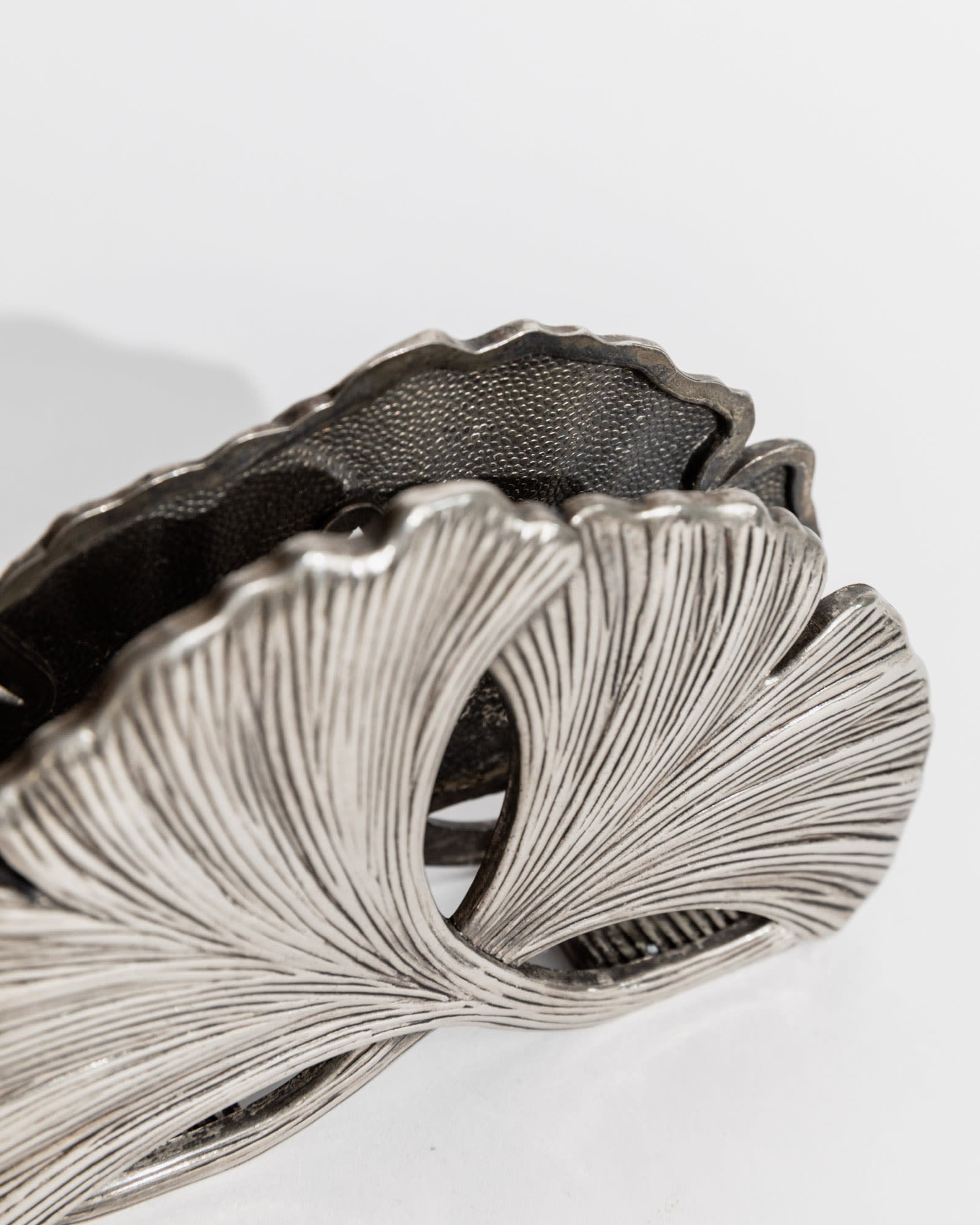 Vintage silver plated desk holder showing ornate gill details