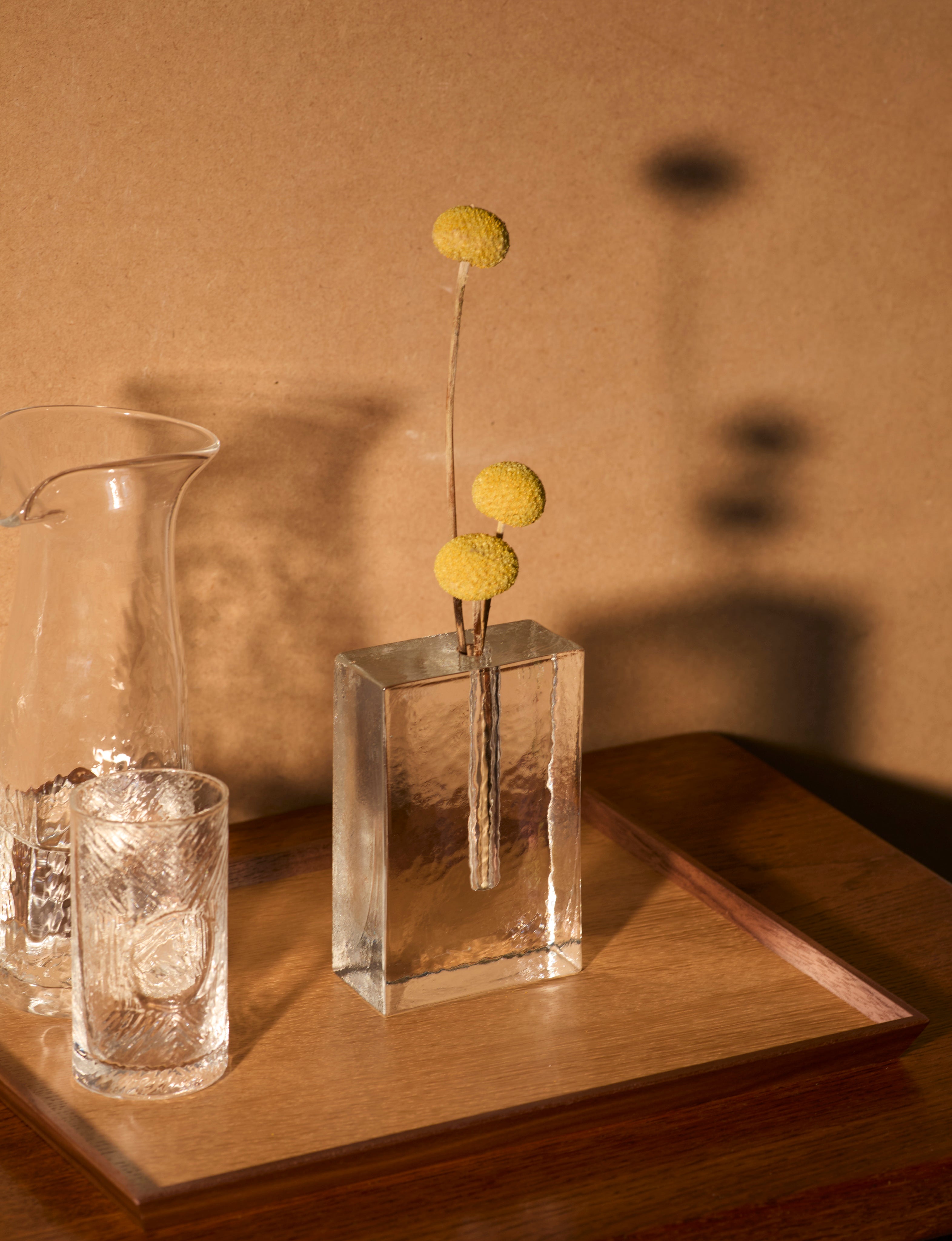 Block unifleur / stem vase in European glass (Large) — lifestyle setting