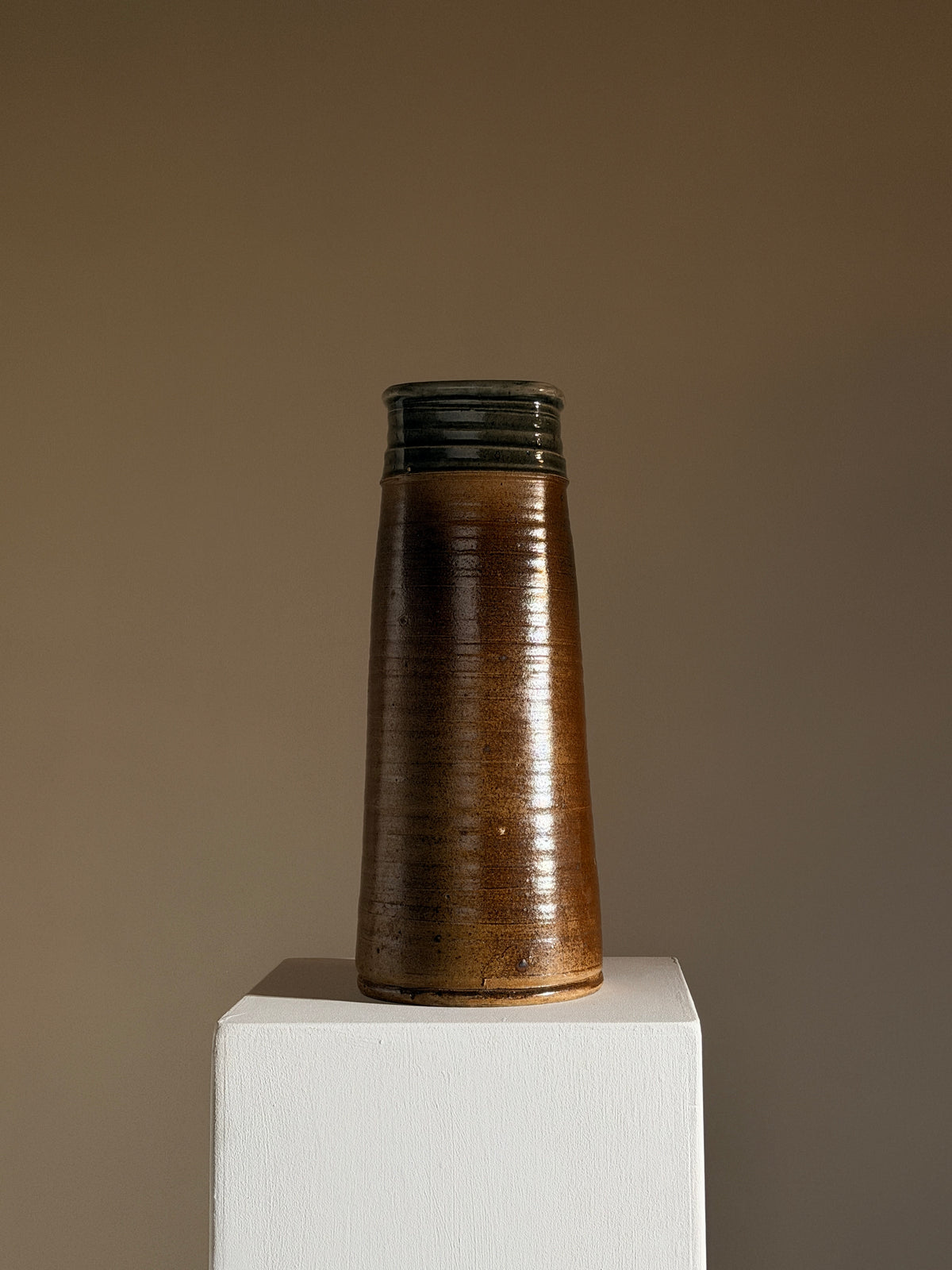 Large stoneware vase by Pierre Digan, La Borne, France, circa 1970 — close-up