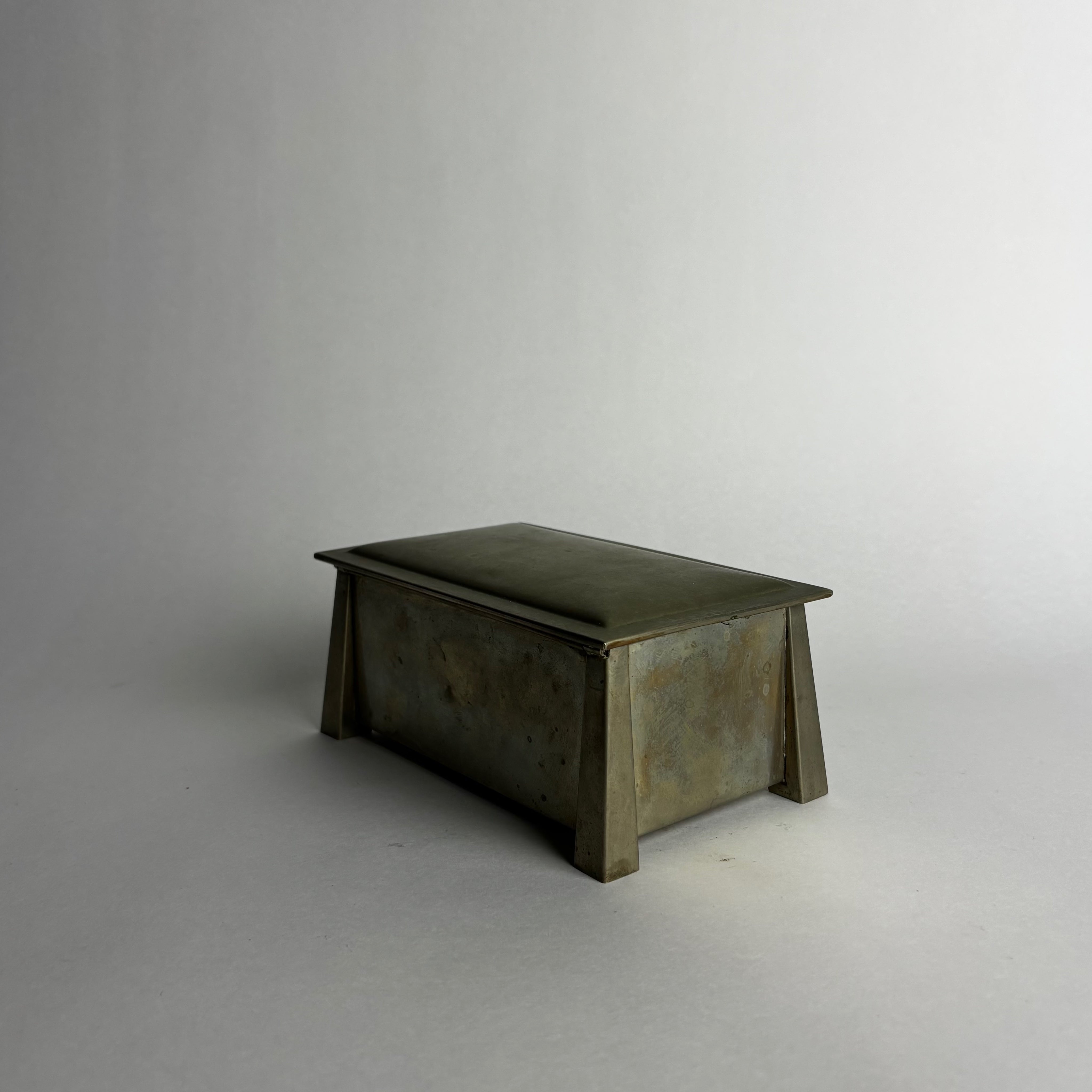 Vintage Boxes in Nickel - Lidded Cigarette Collection — lifestyle setting