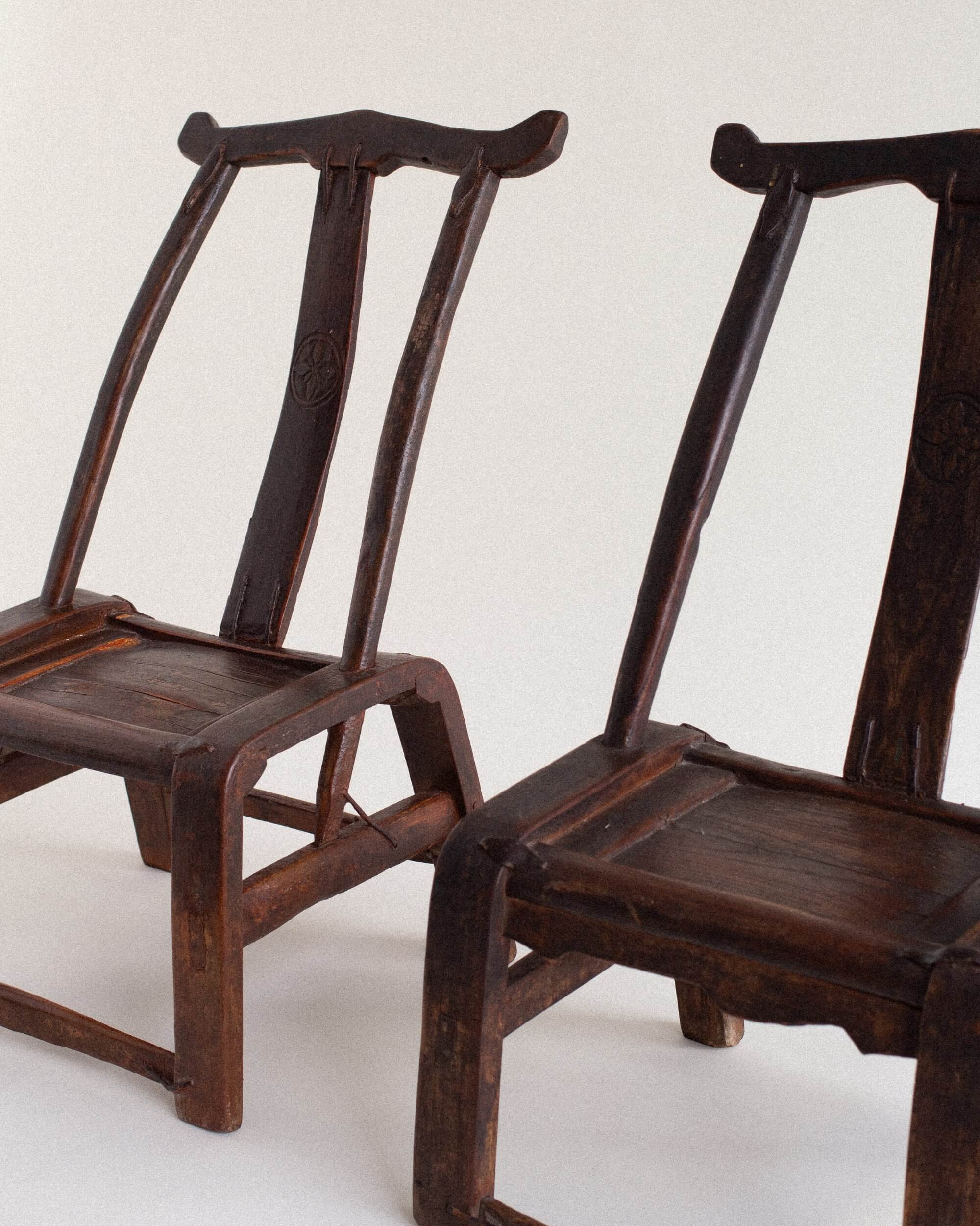 Antique Chinese Children's Chairs — detail view