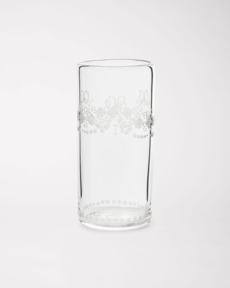 Barbro Highball Glass - Set of four — close-up of etched glass design