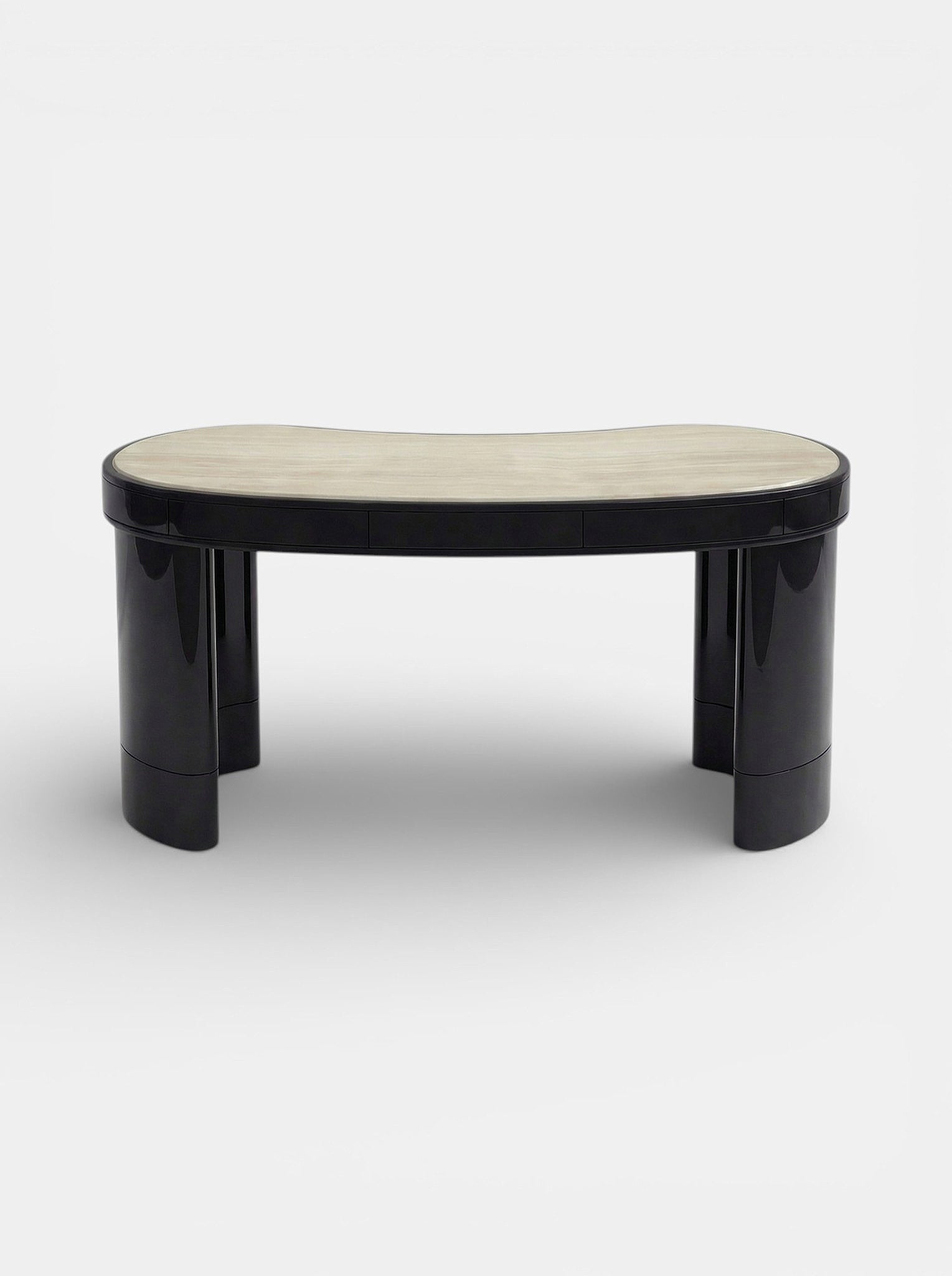 Nicola Black And Ivory Onyx Desk by Marbera | The Oblist