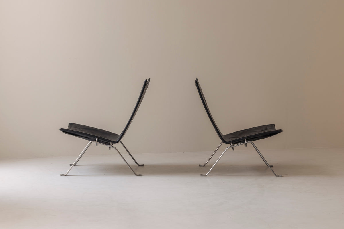Early PK22 Lounge Chairs by Poul Kjærholm for E. Kold Christensen, Denmark 1960s — side angle