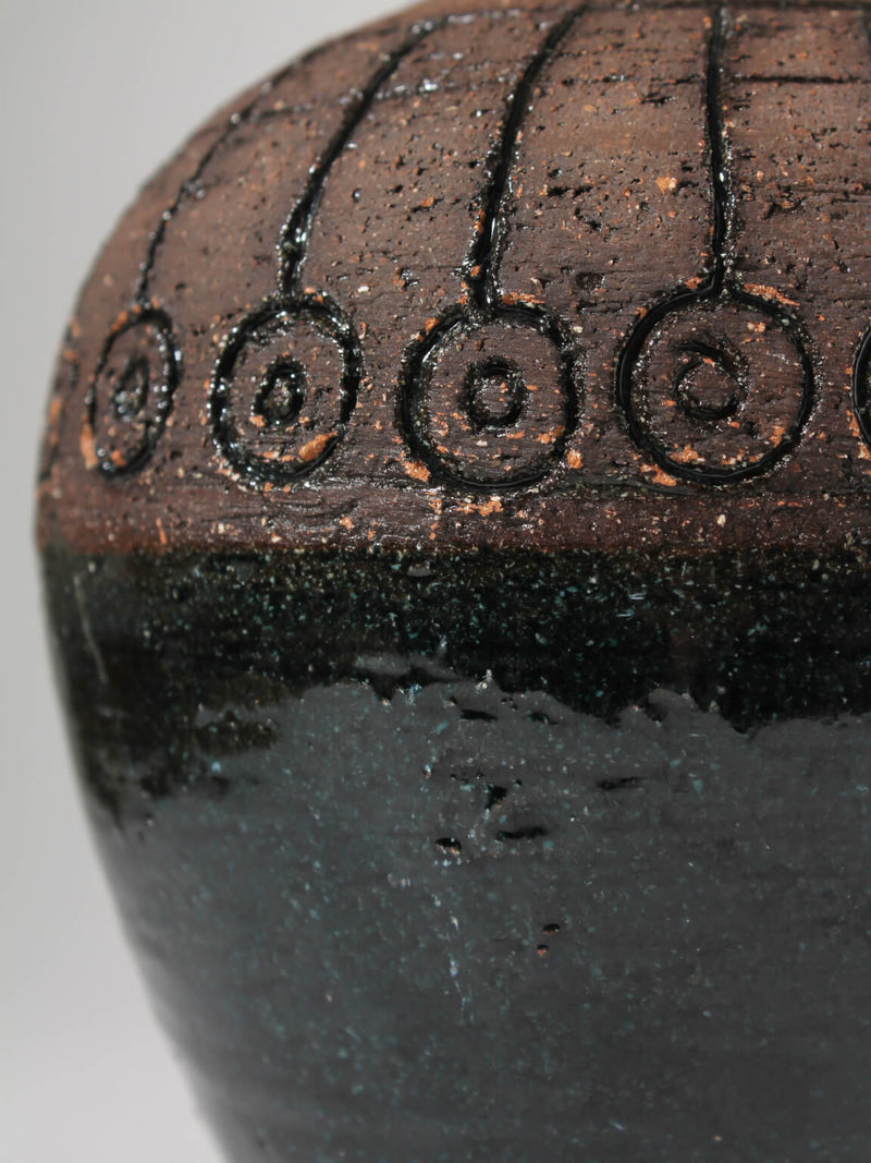Eke Bjerén Swedish Ceramic Vase — close-up of textured ceramic surface