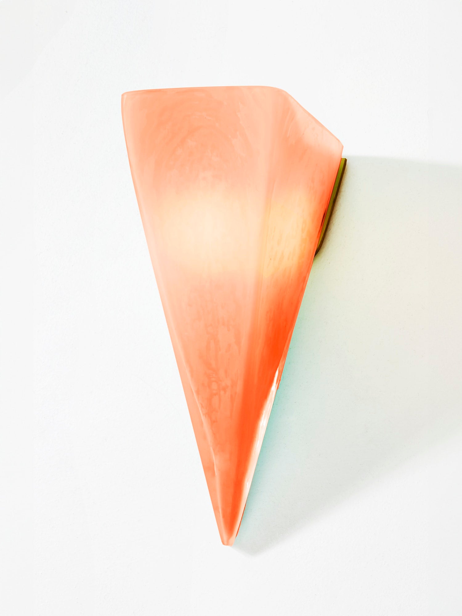 Pavillion Hand Blown Glass Quartz Colored Sconce with Brass Metal Hardware by Bianco Light + Space — variant detail