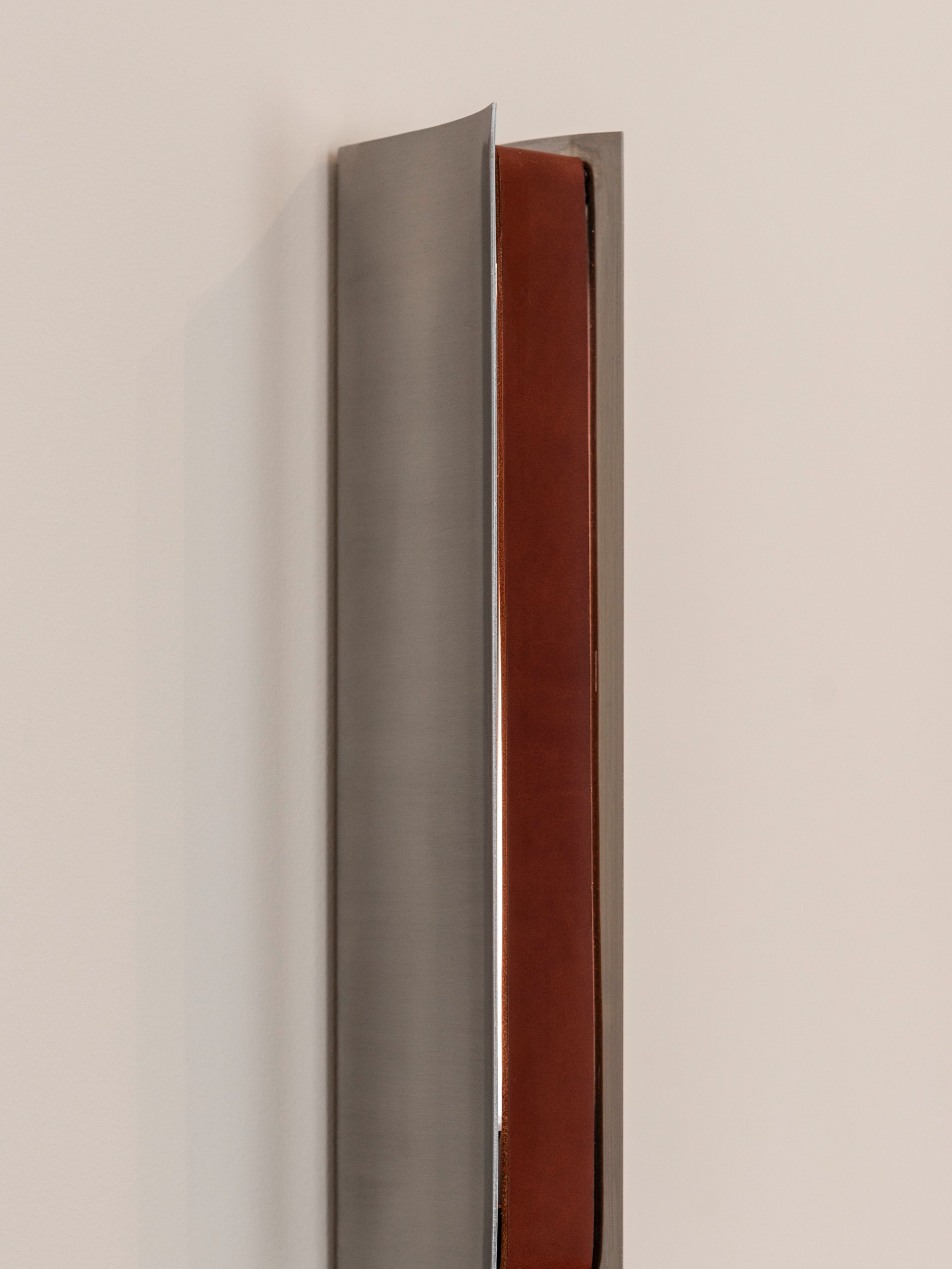 Wall Lamp in Stainless Steel & Leather