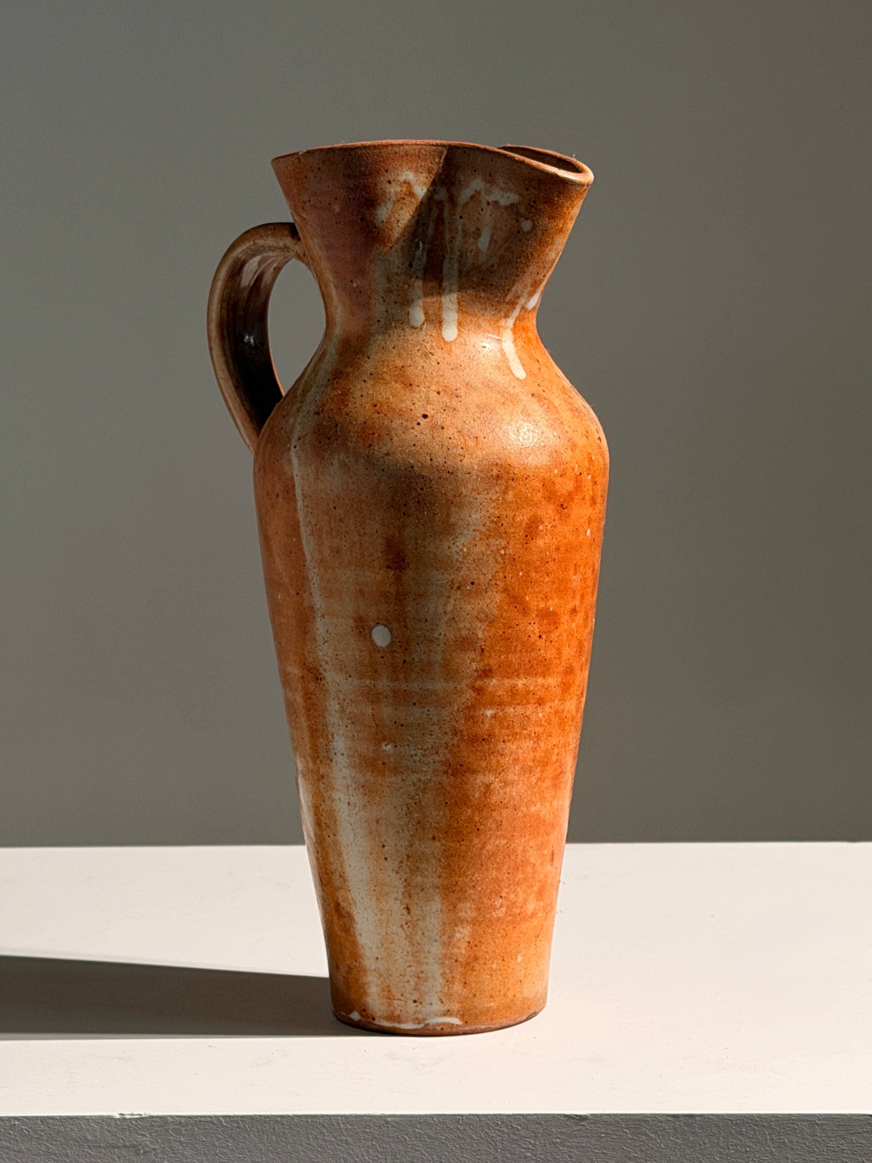 Ceramic pitcher, France, circa 1960 — side angle