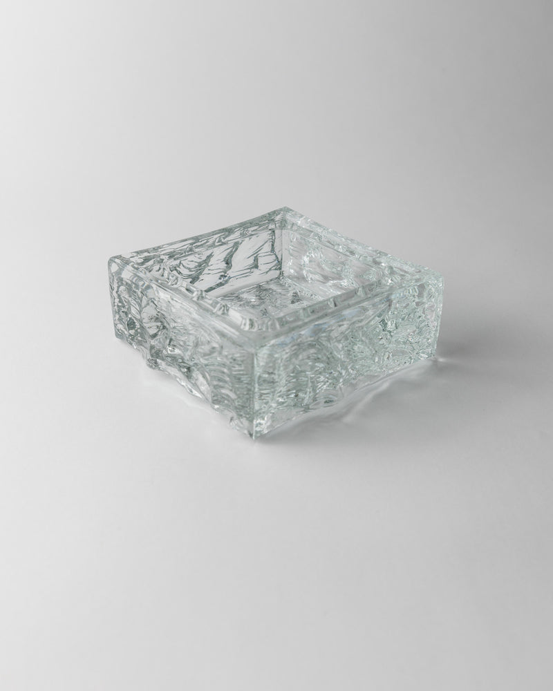 Murano Glass Ashtray, Italy 1970s by Bottega Jacobs | The Oblist — clear glass, vintage design
