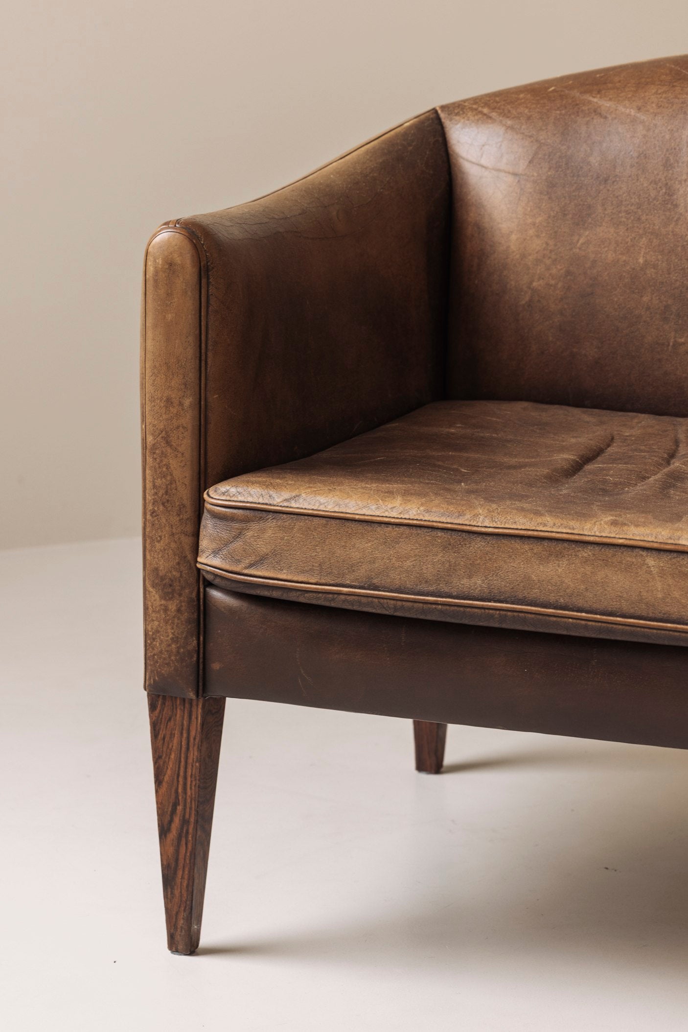 Rare V12 sofa by Illum Wikkelsø for Holger Christiansen, Denmark, 1960s — lifestyle setting