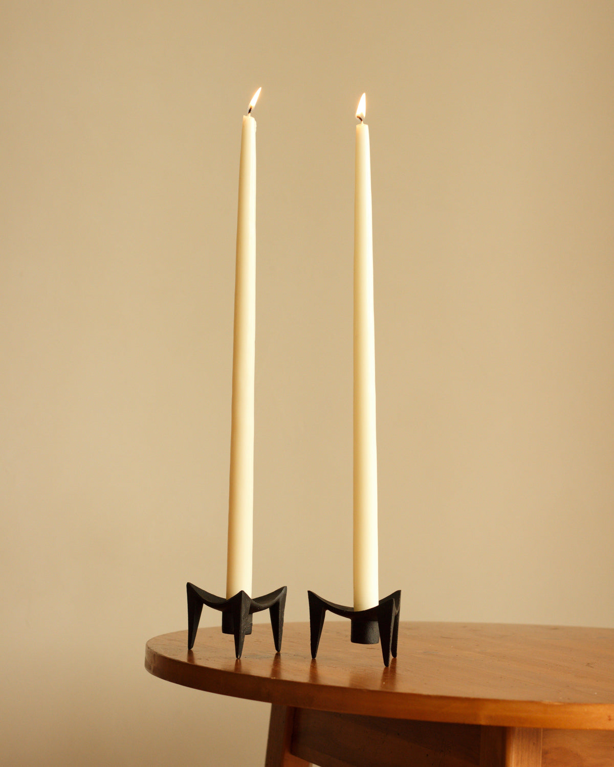Sculptural Japanese Iron Candlestick, Pair by Mansión Luna | The Oblist