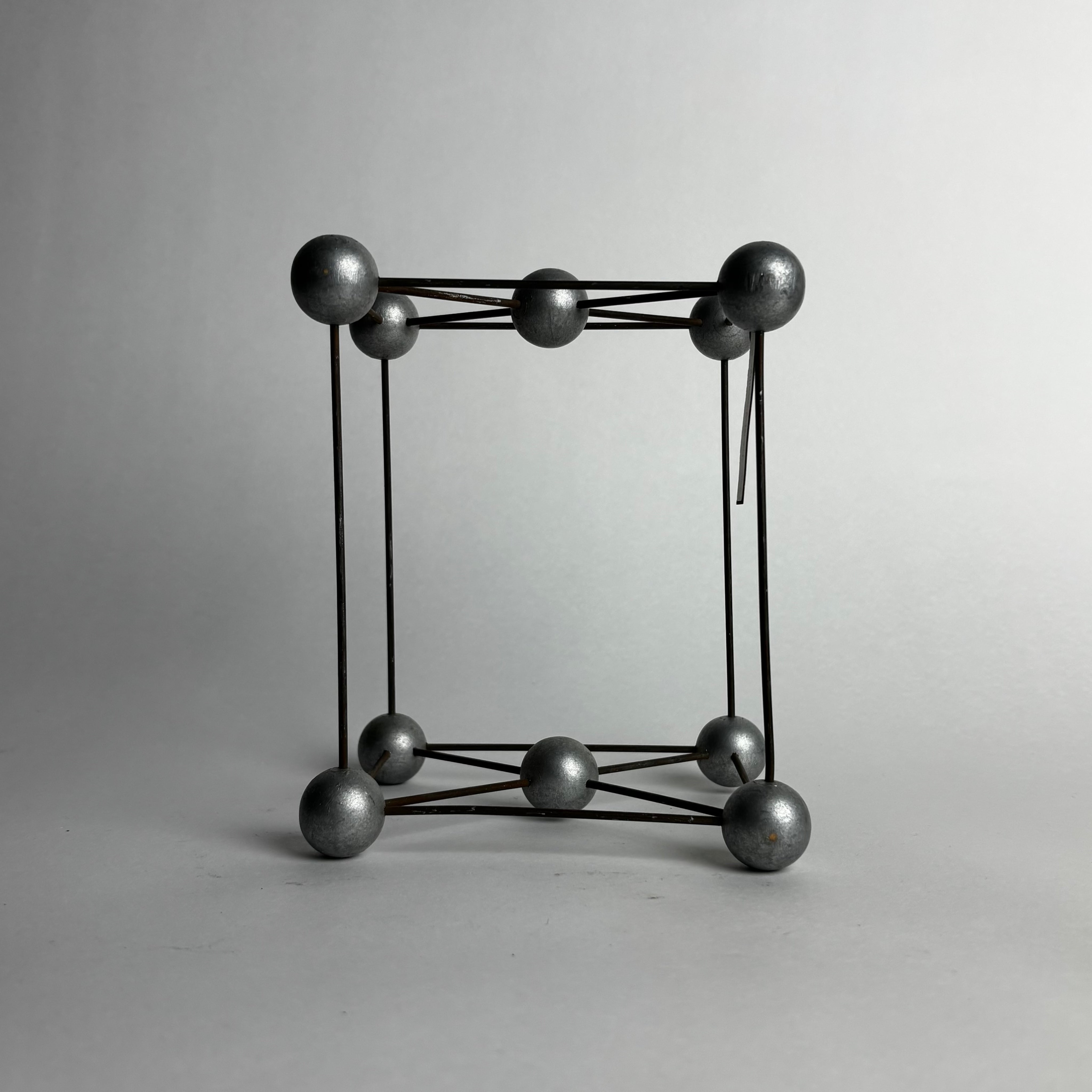 Vintage Desk Accessories in Wood - Molecular Model Collection — close-up