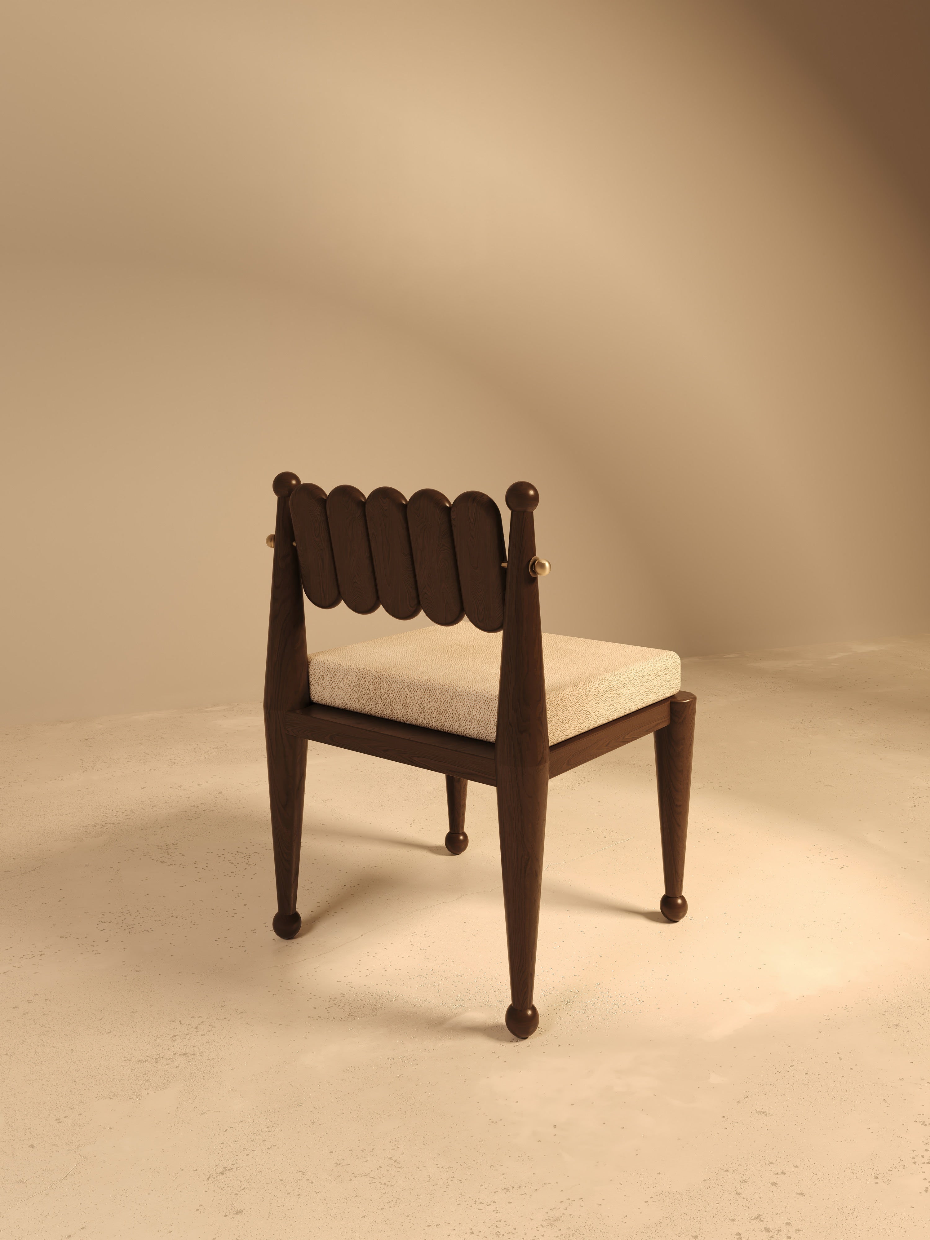 Simorgh III Chair in Walnut and Brass