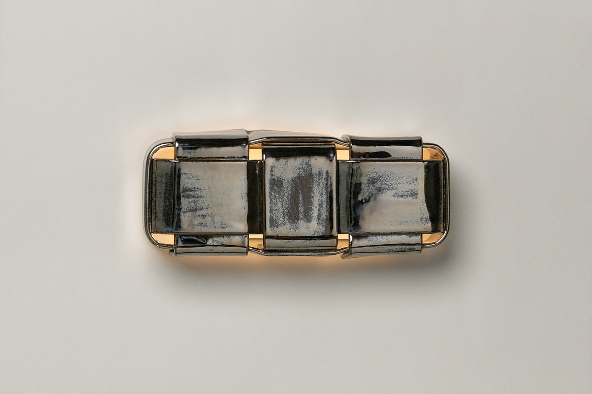 Stria 3 Sconce, Obsidian — detail view