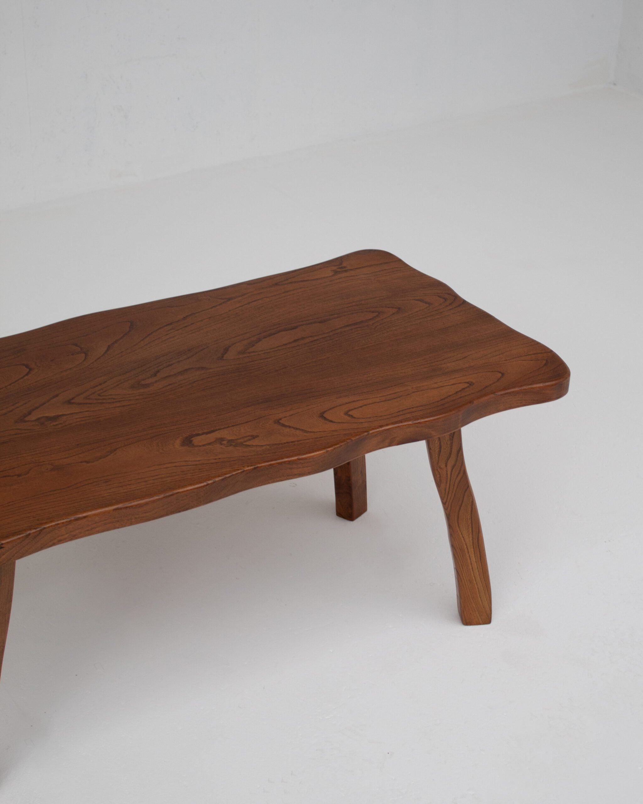 Handcrafted Sculptural Brutalist Solid Elm Side Table — additional view