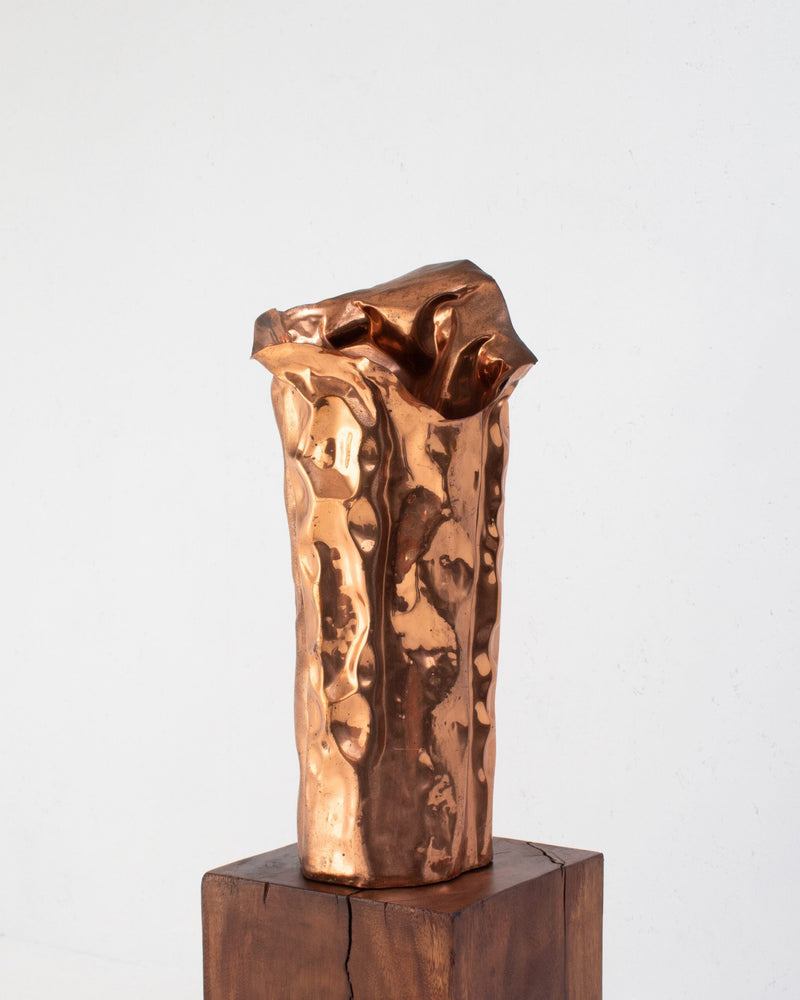 Bragalini Hammered Copper Vase by Malata Antwerp | The Oblist — handcrafted copper material