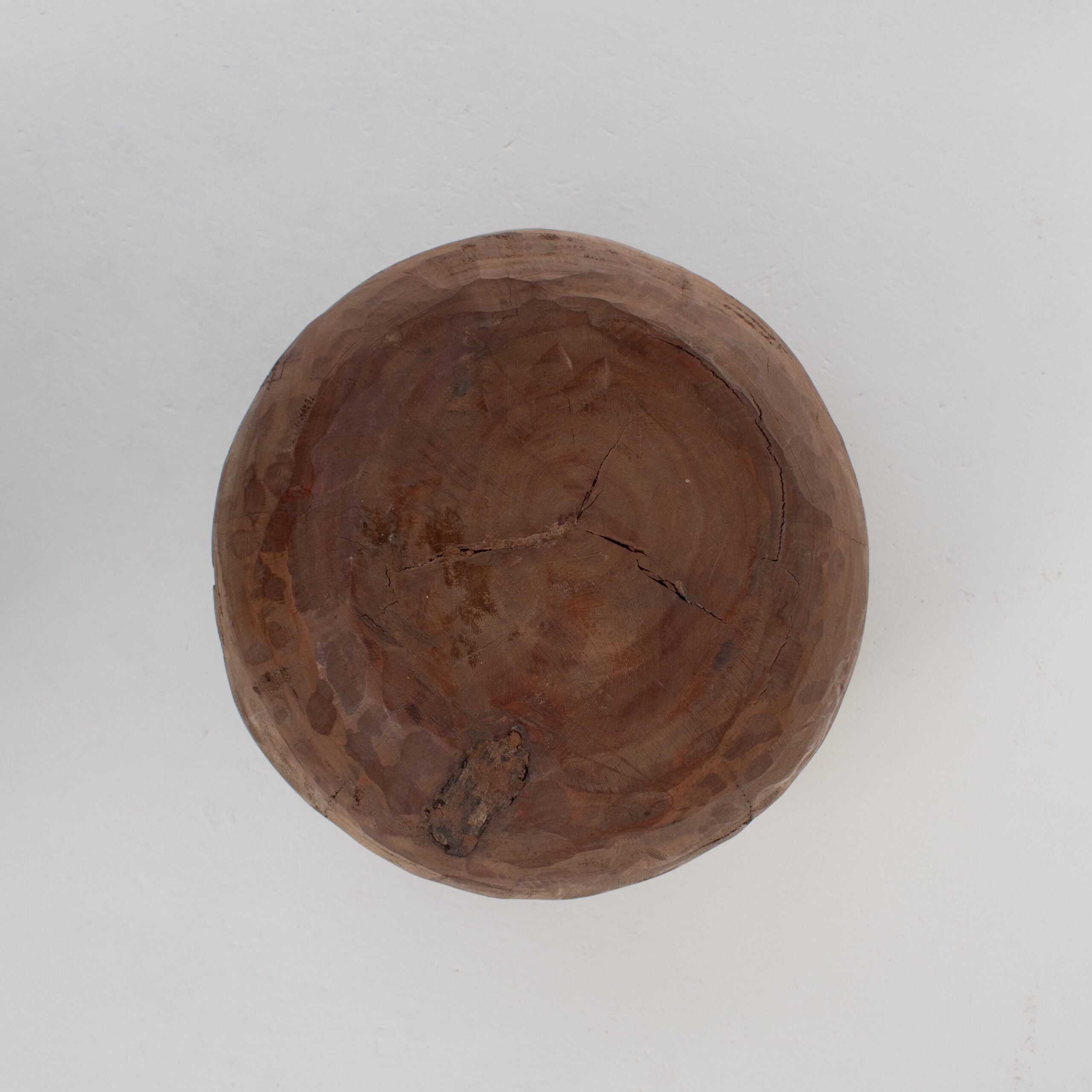Sculptural Solid Wood Stool in Warm Natural Patina — alternate view