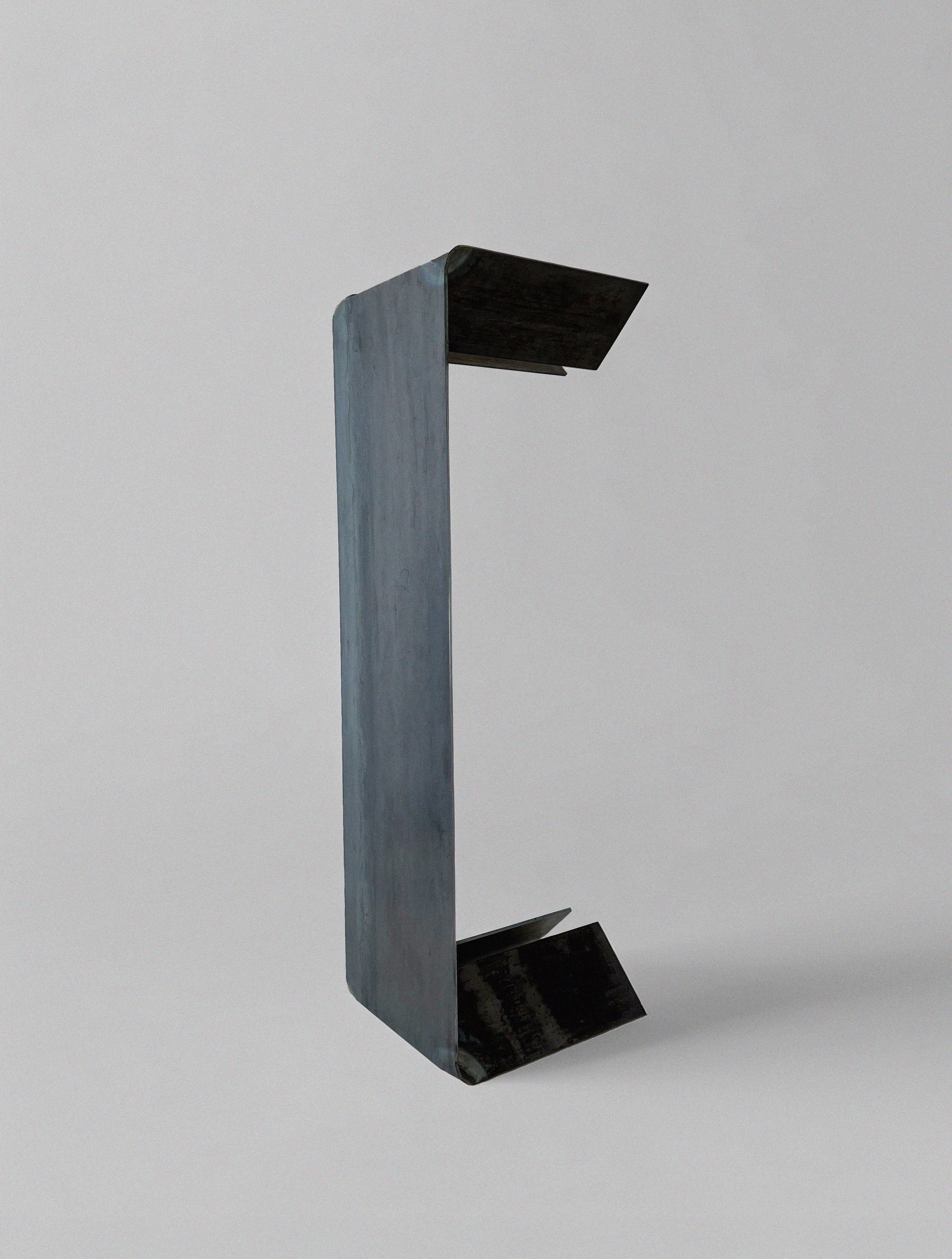 Nobu' Steel Bench — back view highlighting industrial steel design