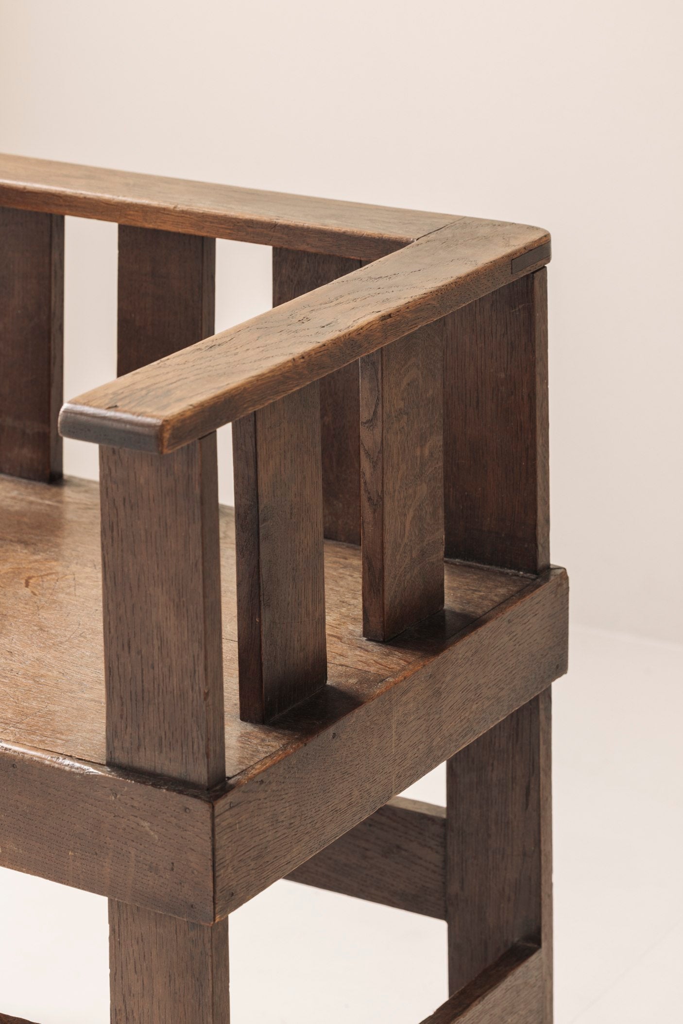 Rare French armchair in said oak, early 1930s. — alternate view