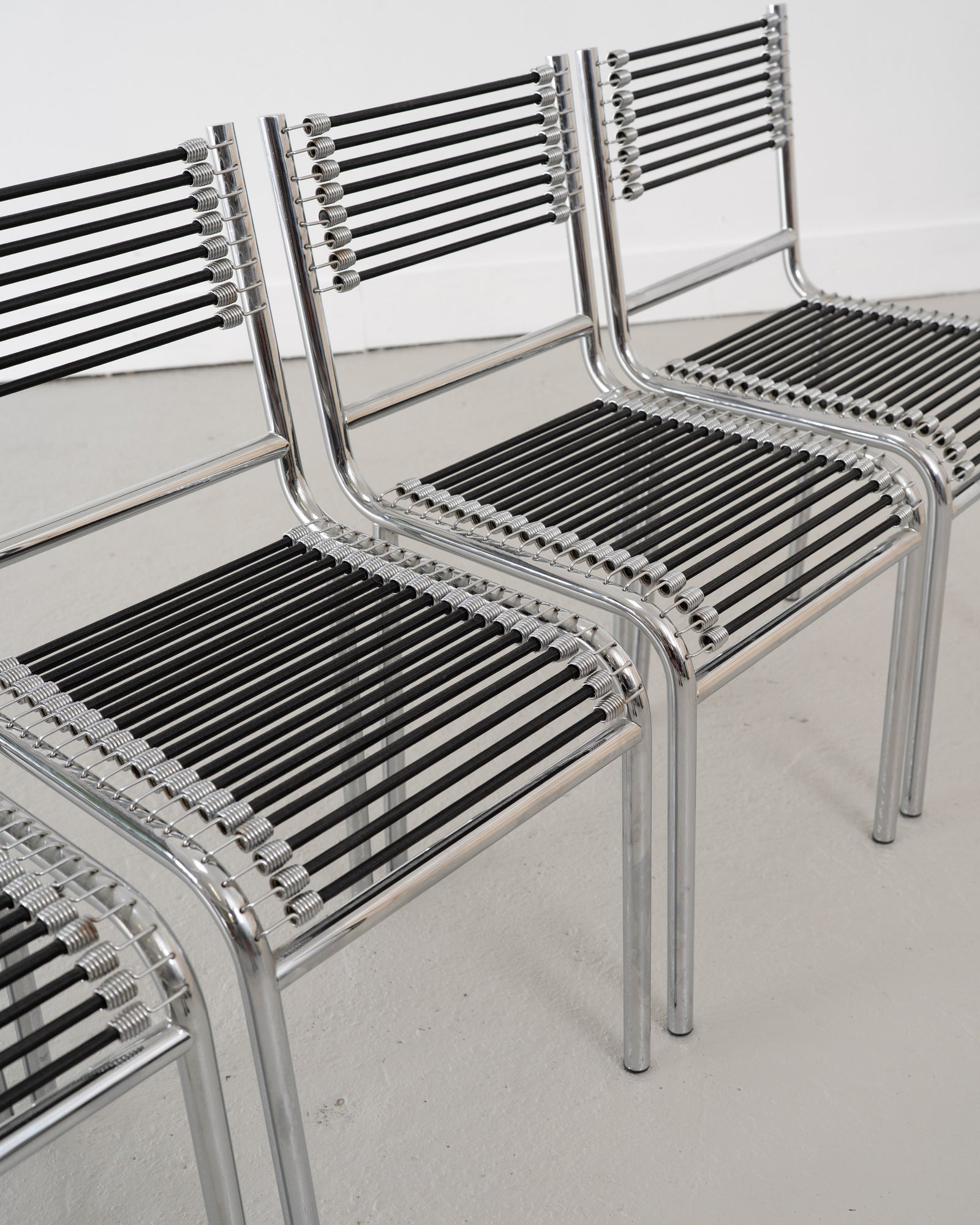 Four Sandows Chairs by René Herbst, c.1980 — close-up