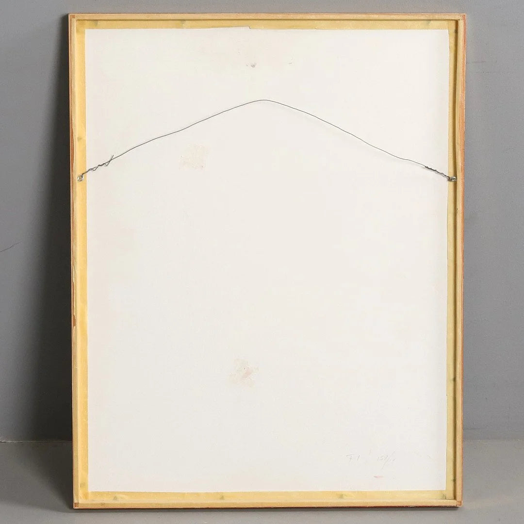 Framed drawing on rice paper, by Greta Gerell (1898-1982) — side angle