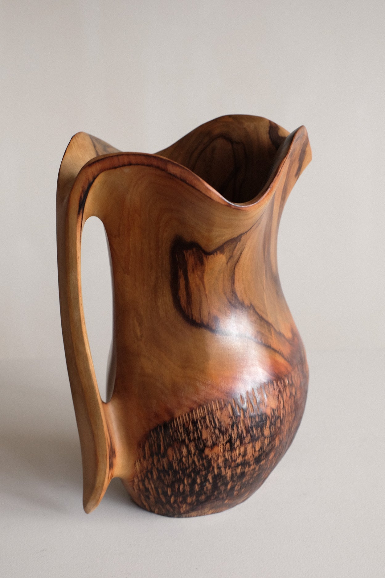 Vintage Handcrafted Wooden Pitcher – Falcon Spain — additional view